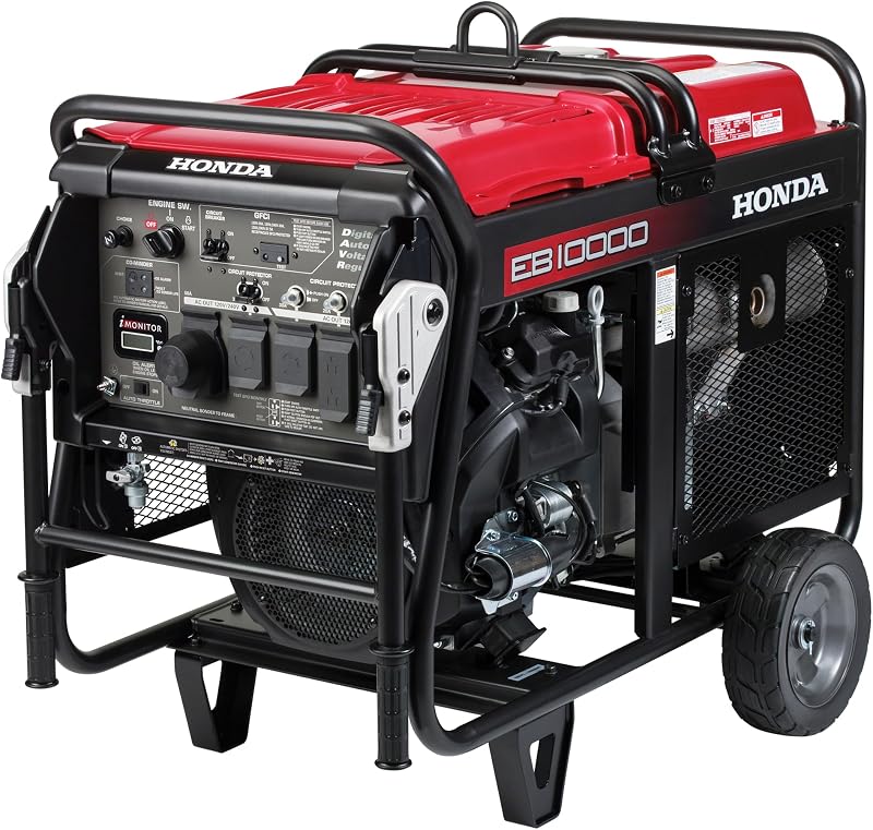 EB10000 10000 Watt Portable Generator with Electric Start (EB10000AN) | 120/240V Gas Powered OSHA-Compliant Generator for Construciton Site or Backup Power Supply, Up to 7.9 Hour Run Time