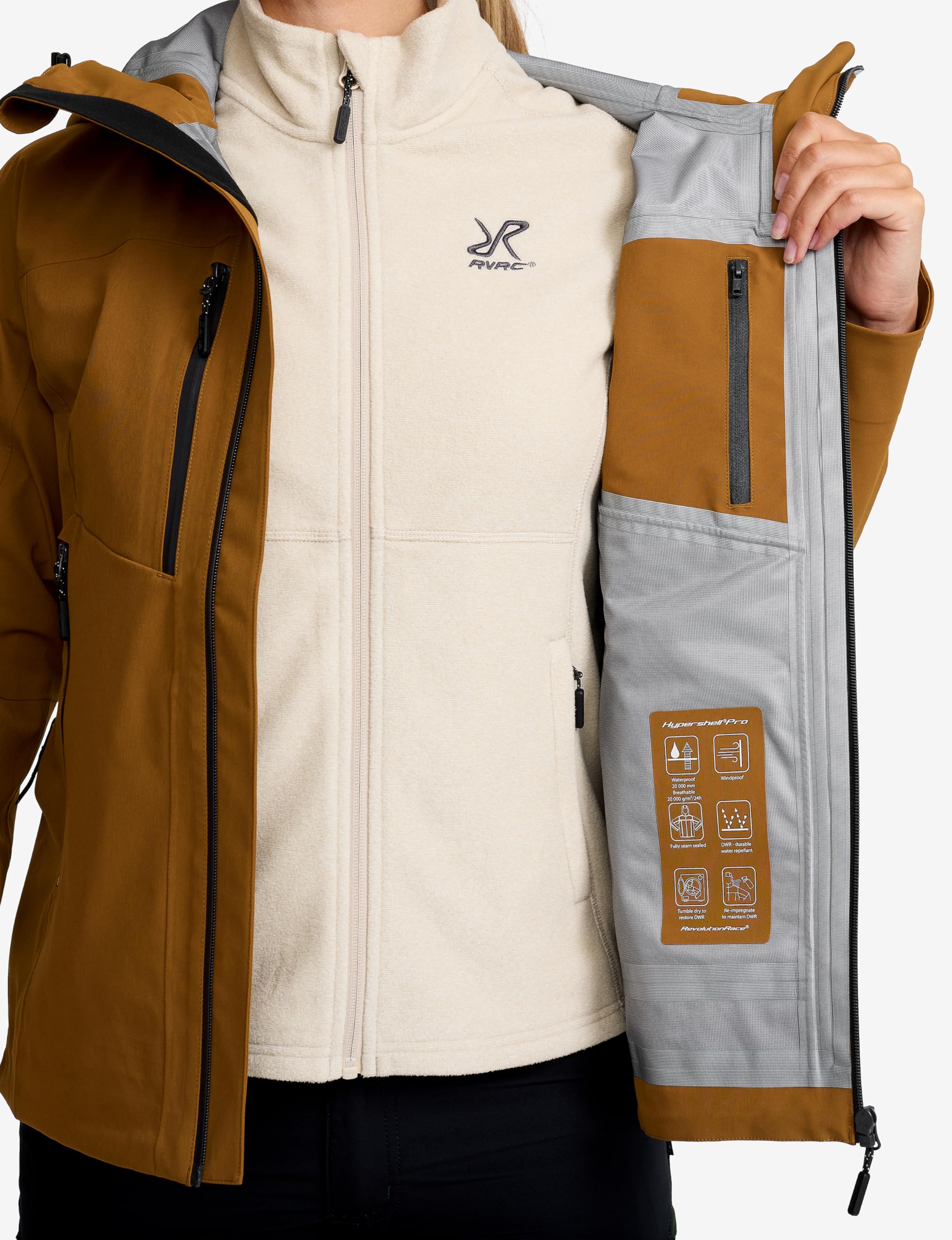 RevolutionRace Cyclone 3L Shell Jacket da Donna, Giacca Impermeabile con Riflettori Recco per l'escursionismo