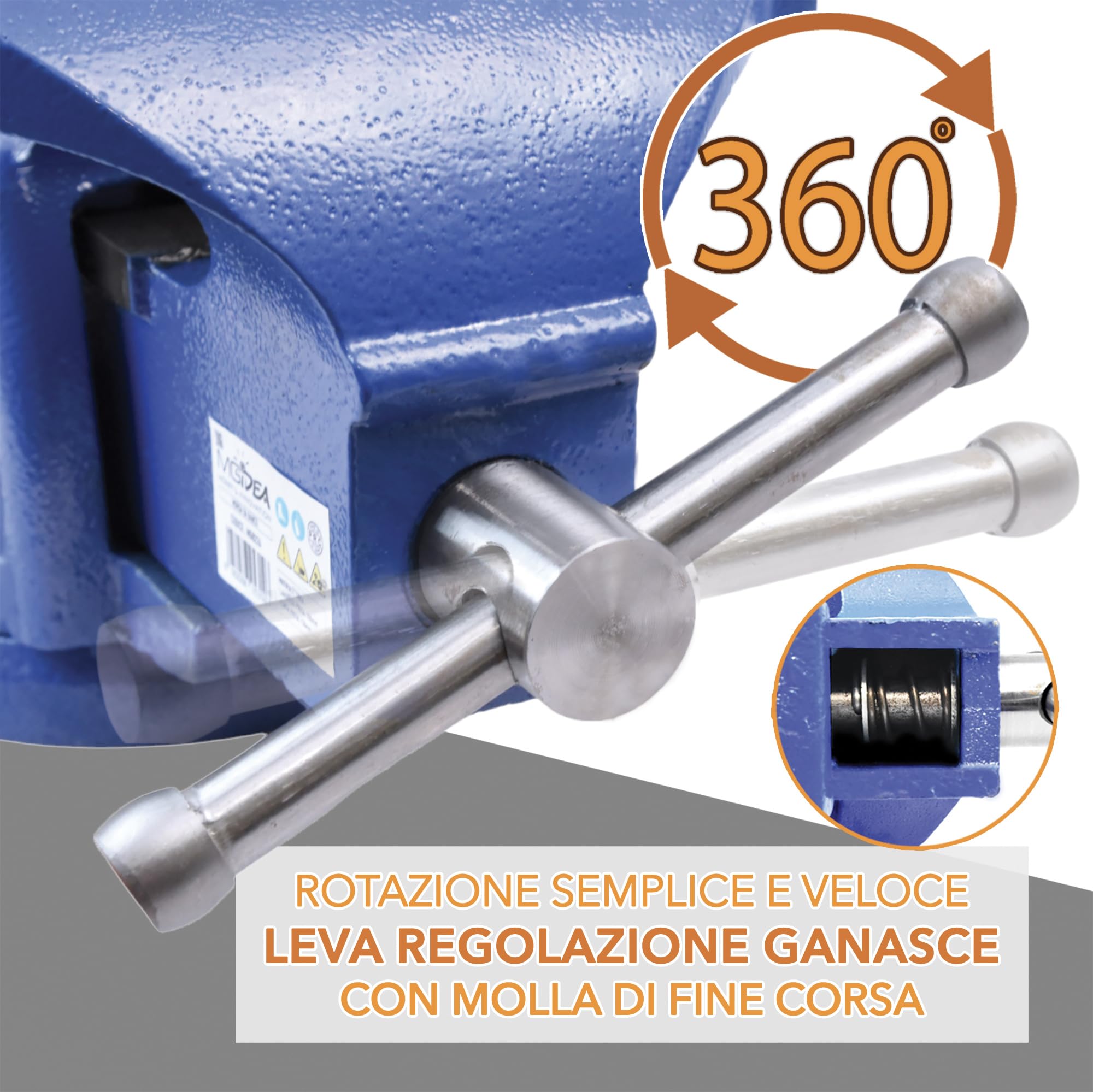 Morsa da banco lavoro 200 mm incudine ganascia mandrino manovella tubi attrezzo officina garage