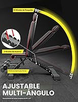 Vista 3 de Yoleo Banco de Pesas Ajustable, Banco de Entrenamiento Plegable de 660LB con Protección Extendida de Cabeza/Cuello/Soporte de Columna para Press