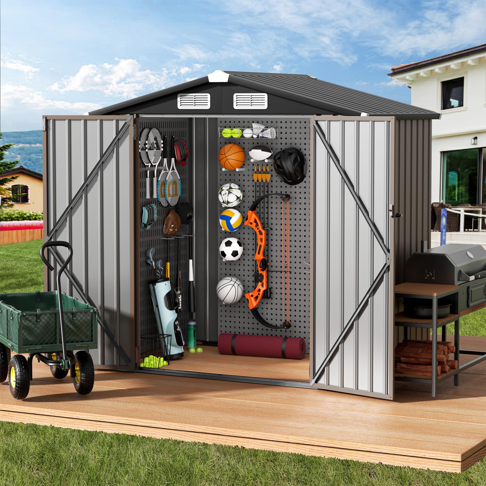 Amazon.com : GVDV 6x4 FT Outdoor Metal Storage Shed, Durable
