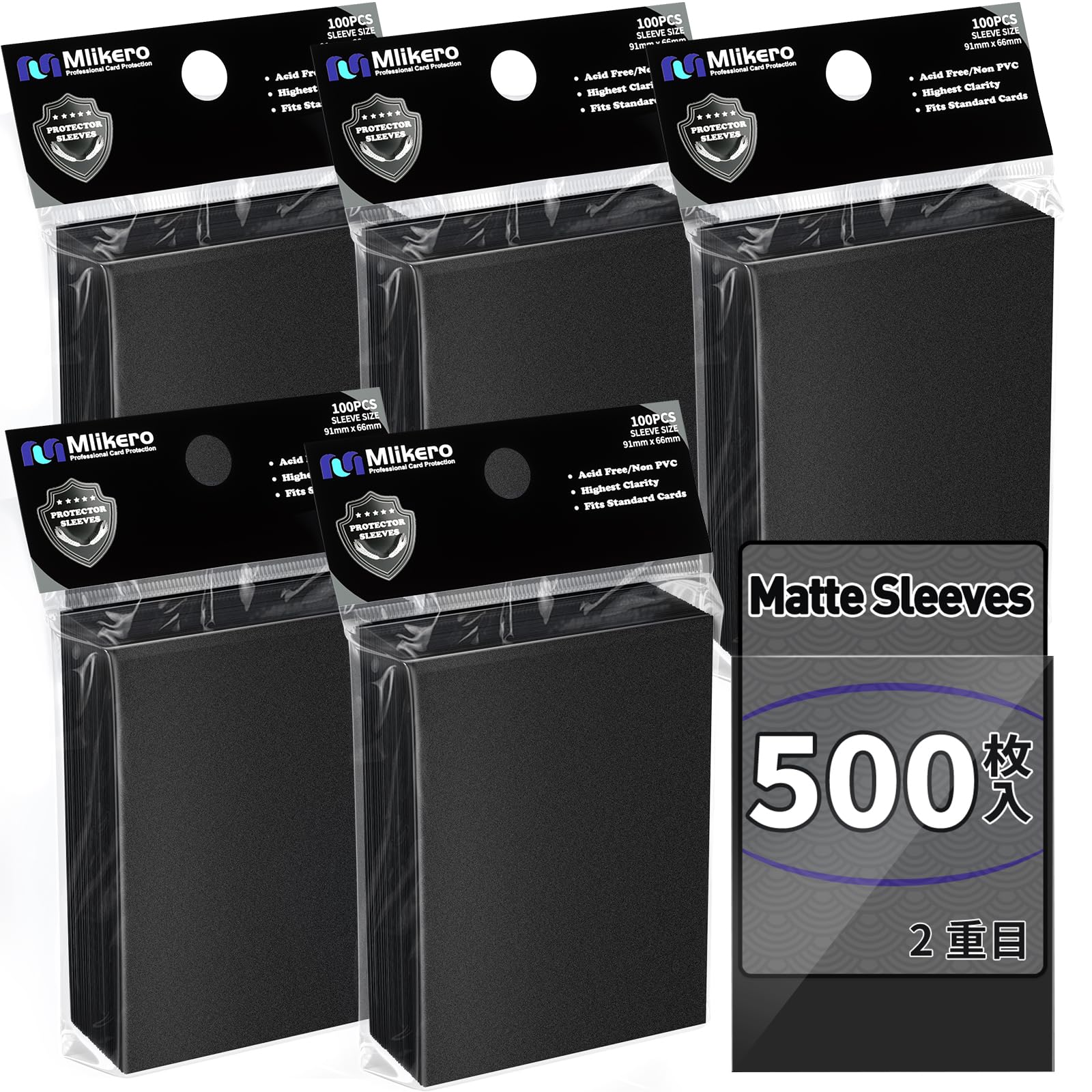 Amazon.co.jp: Mlikero カードスリーブ 500枚 マット仕様 トレカ