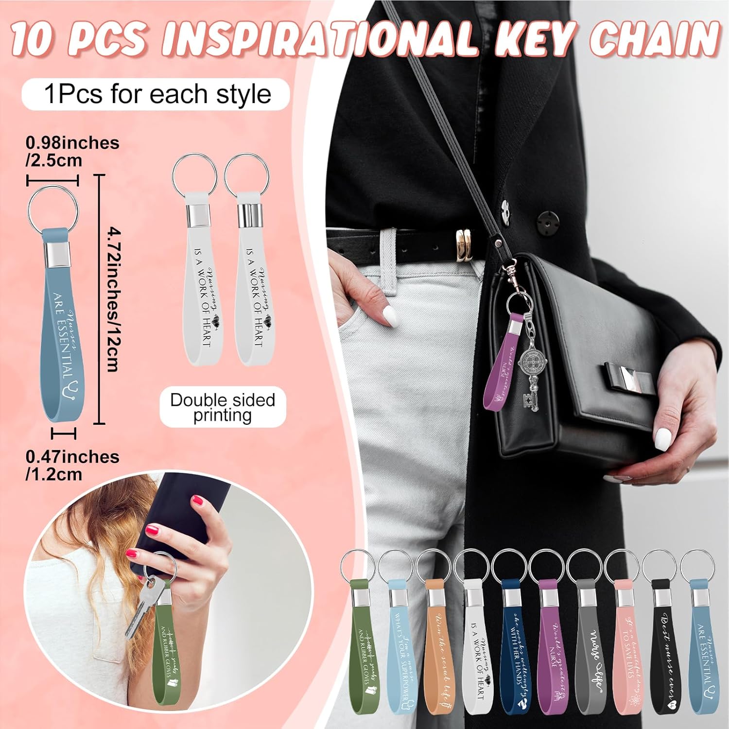 30 Pcs Nurse Appreciation Gift for Women 20 oz Stainless Steel Tumbler, Makeup Bag, Keychain for Nurse Week Gift Set