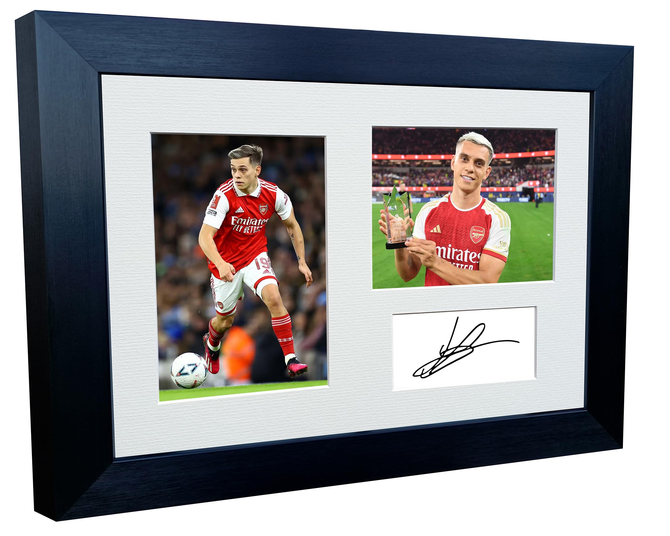 Kitbags & Lockers Black 12X8 A4 Signed Leandro Trossard Arsenal F.c. Autographed Autograph Signed Photograph Photo Picture Frame Football Soccer Poster Gift Triple