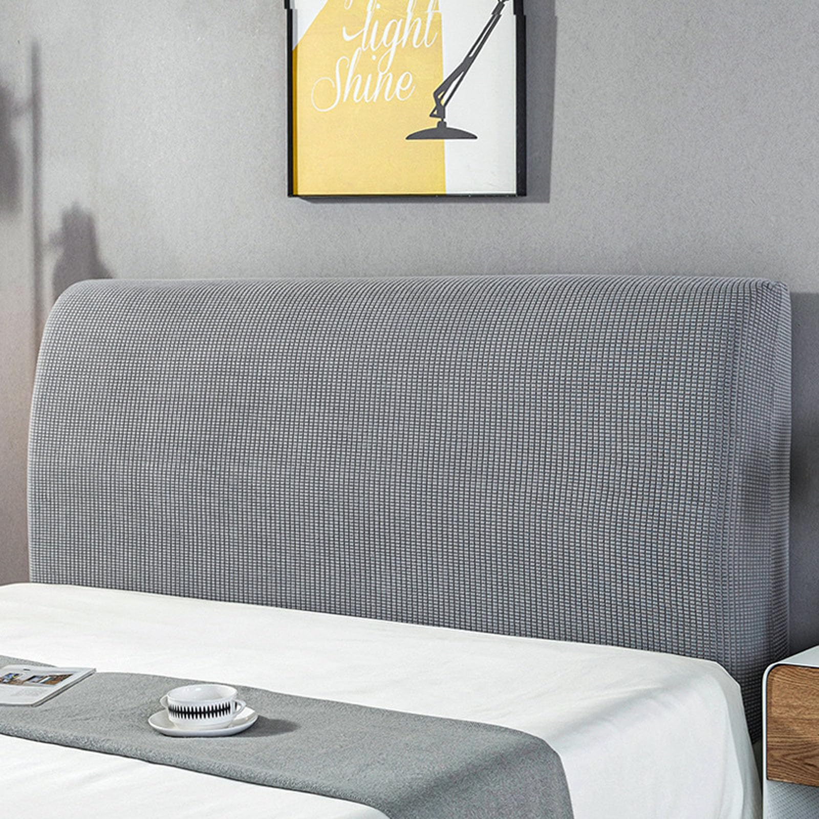 Bed Headboard Covers, Headboard Slipcover Protector for Double Bed/Small Double, All-inclusive Elastic Headboard Protection Cover(Size:190cm,Color:Light Gray)