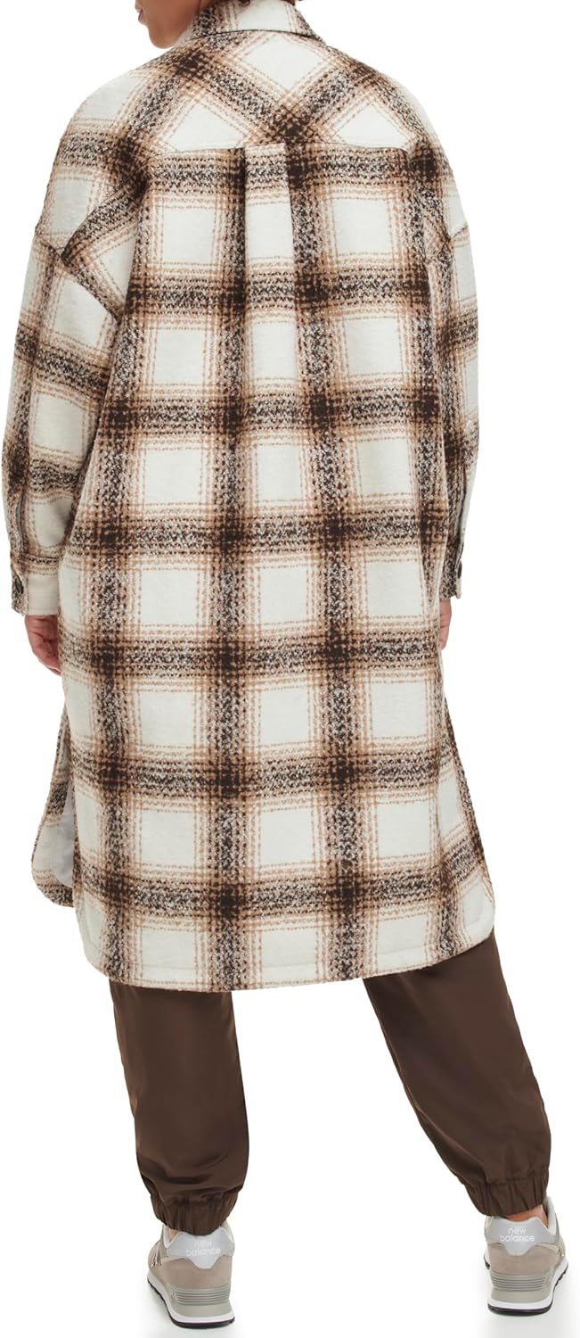 Levi's womens Long Plaid Flannel Shirt Jacket - Image 3
