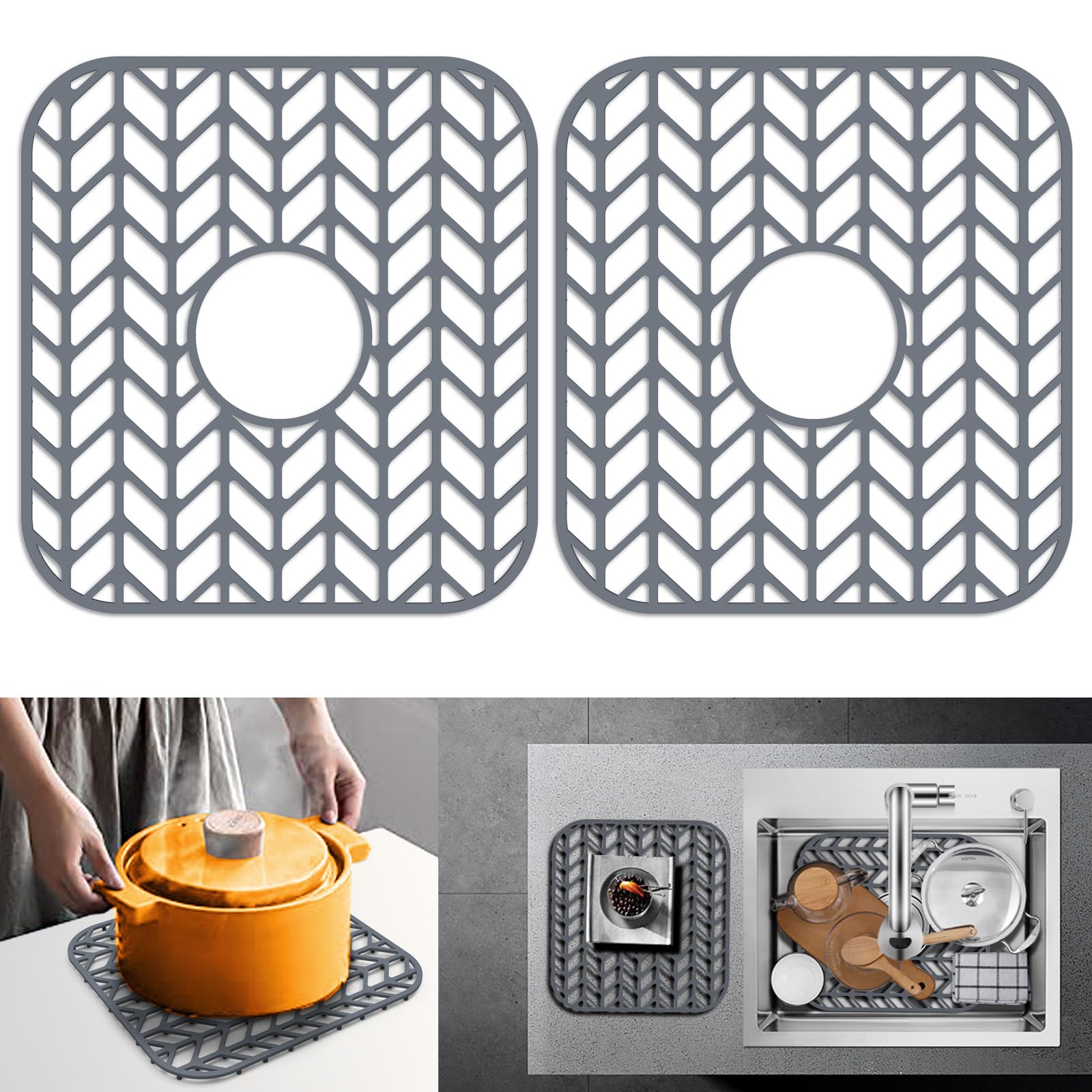 Photo 1 of Sink Protectors for Kitchen Sink 12" 13" 16" 18" 19" 24" 26" 28" 29" 30" Silicone Sink mat| Silicone Kitchen Sink Mat for Bottom of Farmhouse(12"x11"x2 Center)