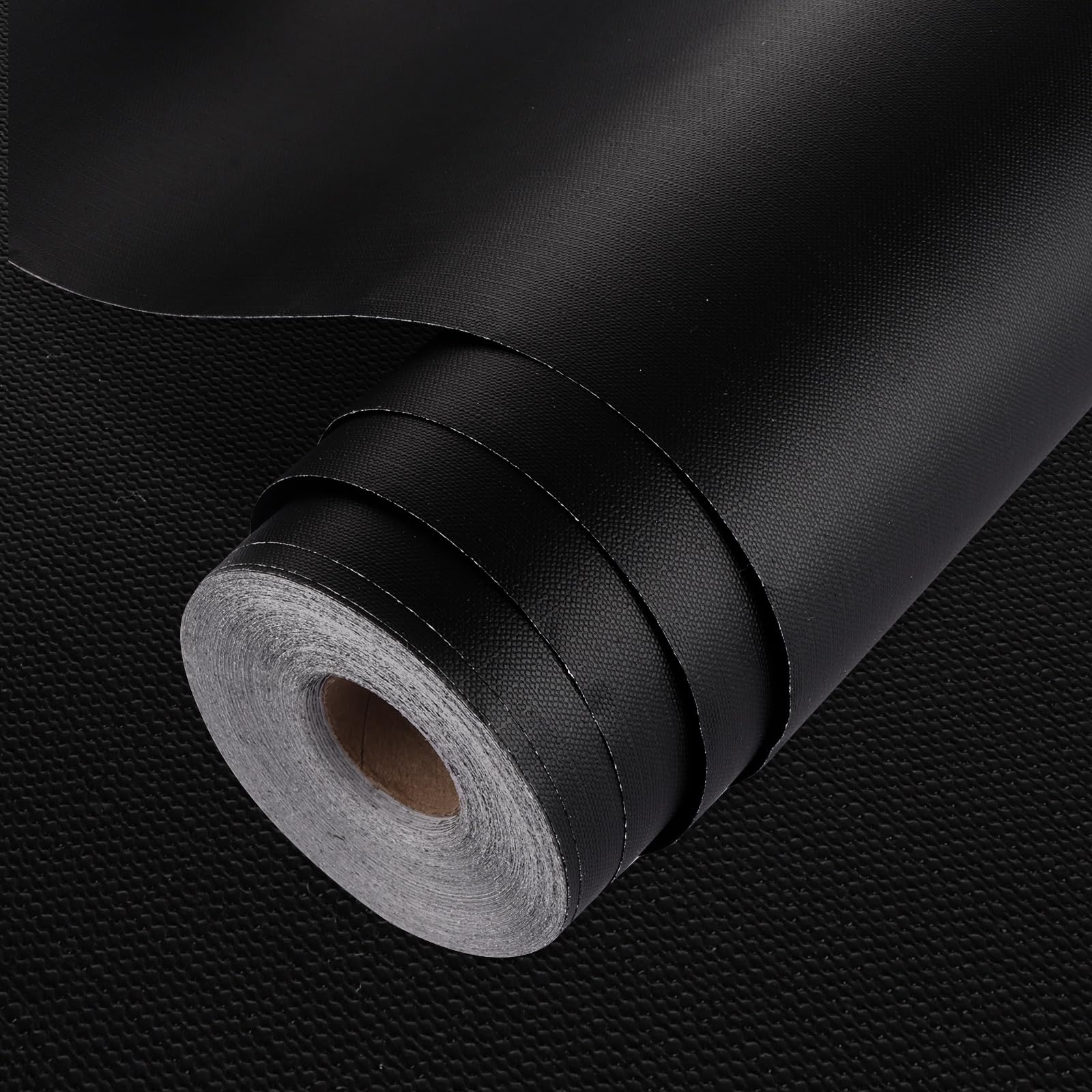Papier peint autocollant noir vinyle épais imperméable pour rénover les comptoirs