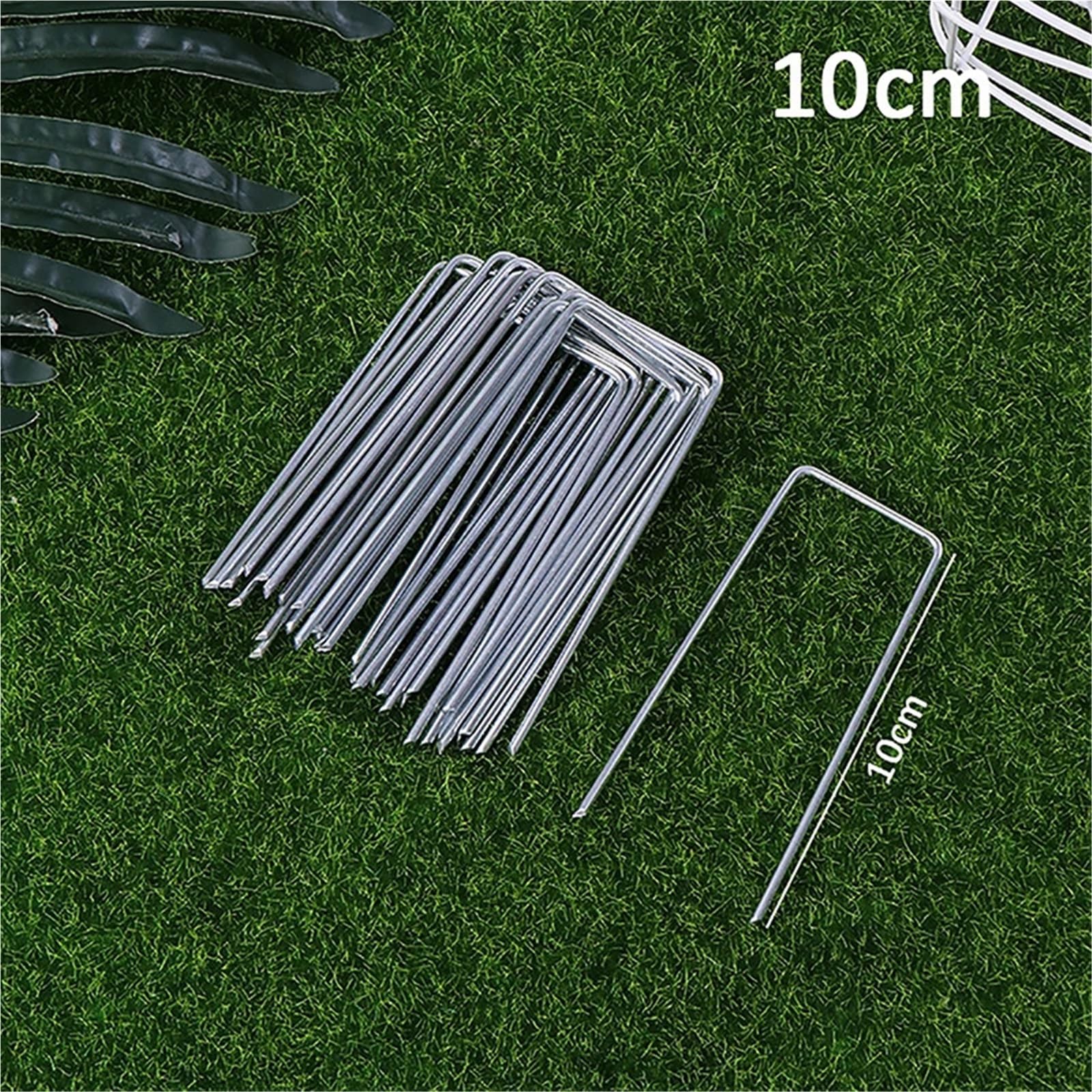 100 Pezzi di graffette da Giardino a Forma U 2 mm, picchetti, Resistenti for Tende, Fissaggio for Erbacce per Giardini(10CM)