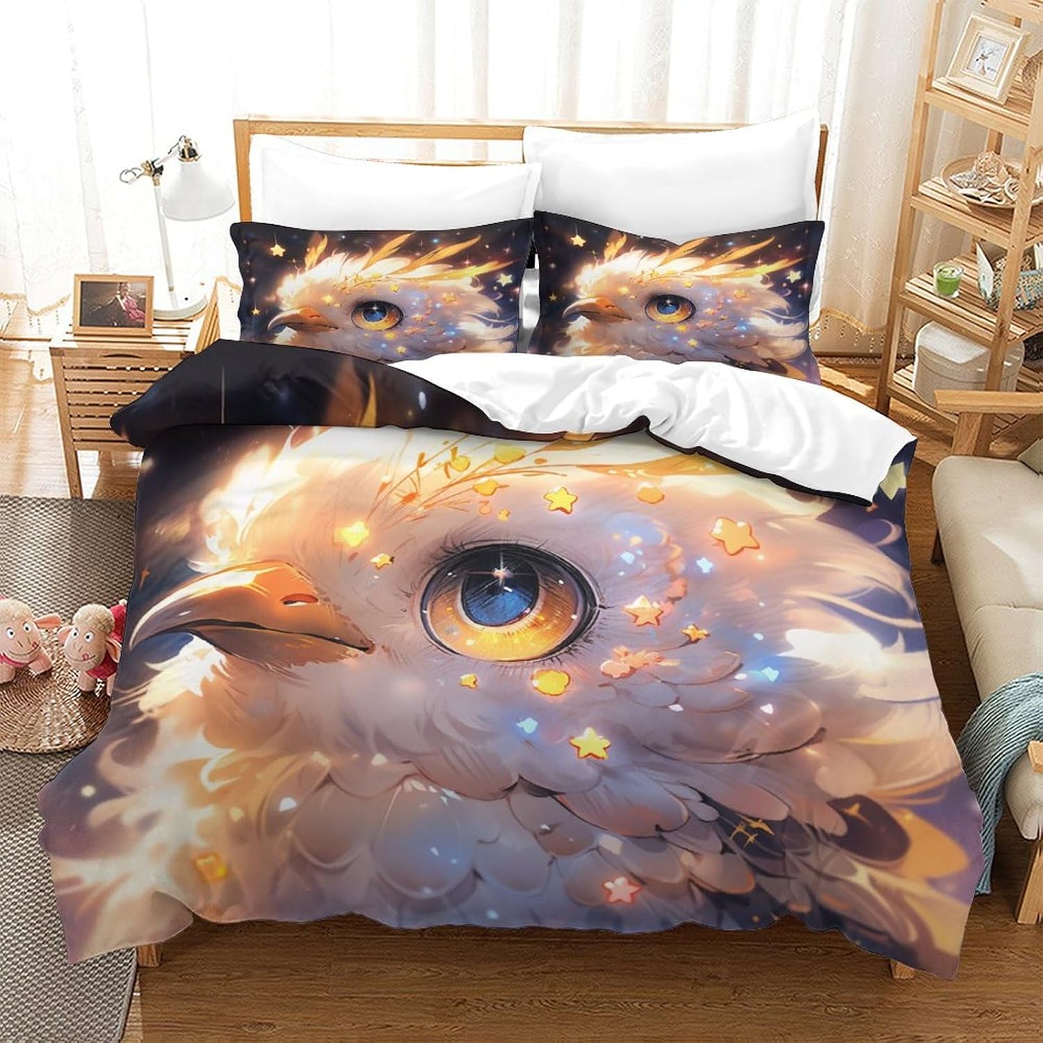 Beautiful Bird Bed Linen 3D Print Children's Boys Cot Faux Animals