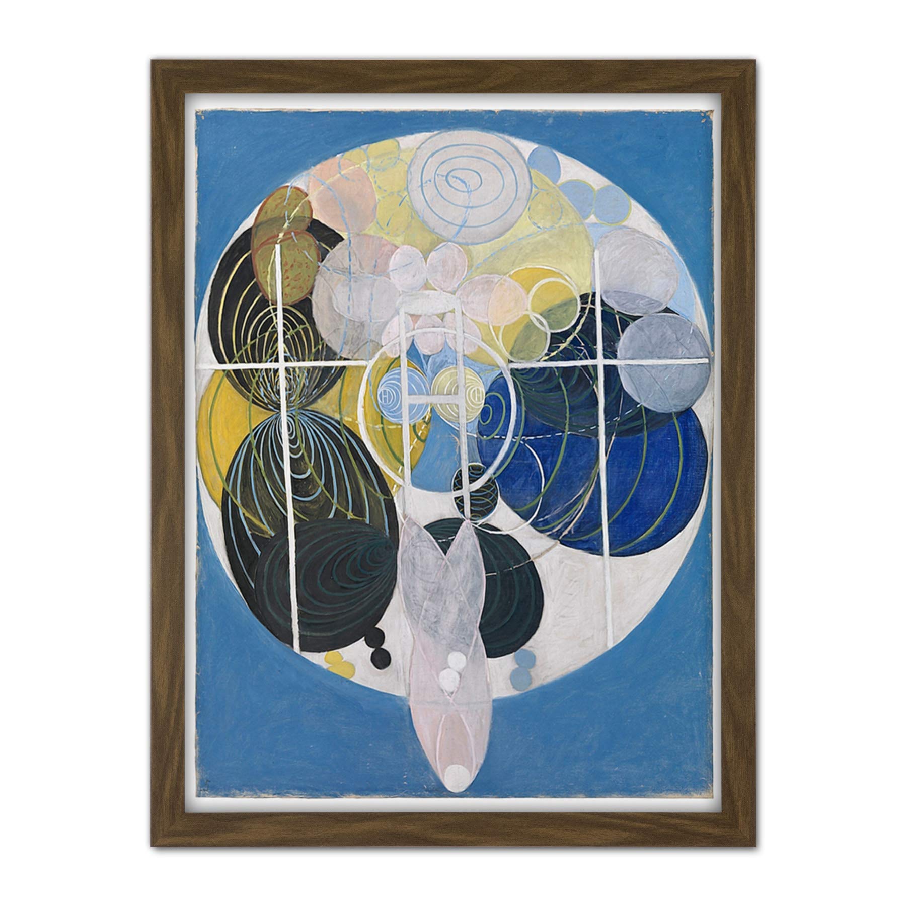 Wee Blue Coo Hilma Af Klint Abstract Circles Artwork Framed Wall Art Print 18X24 Inch