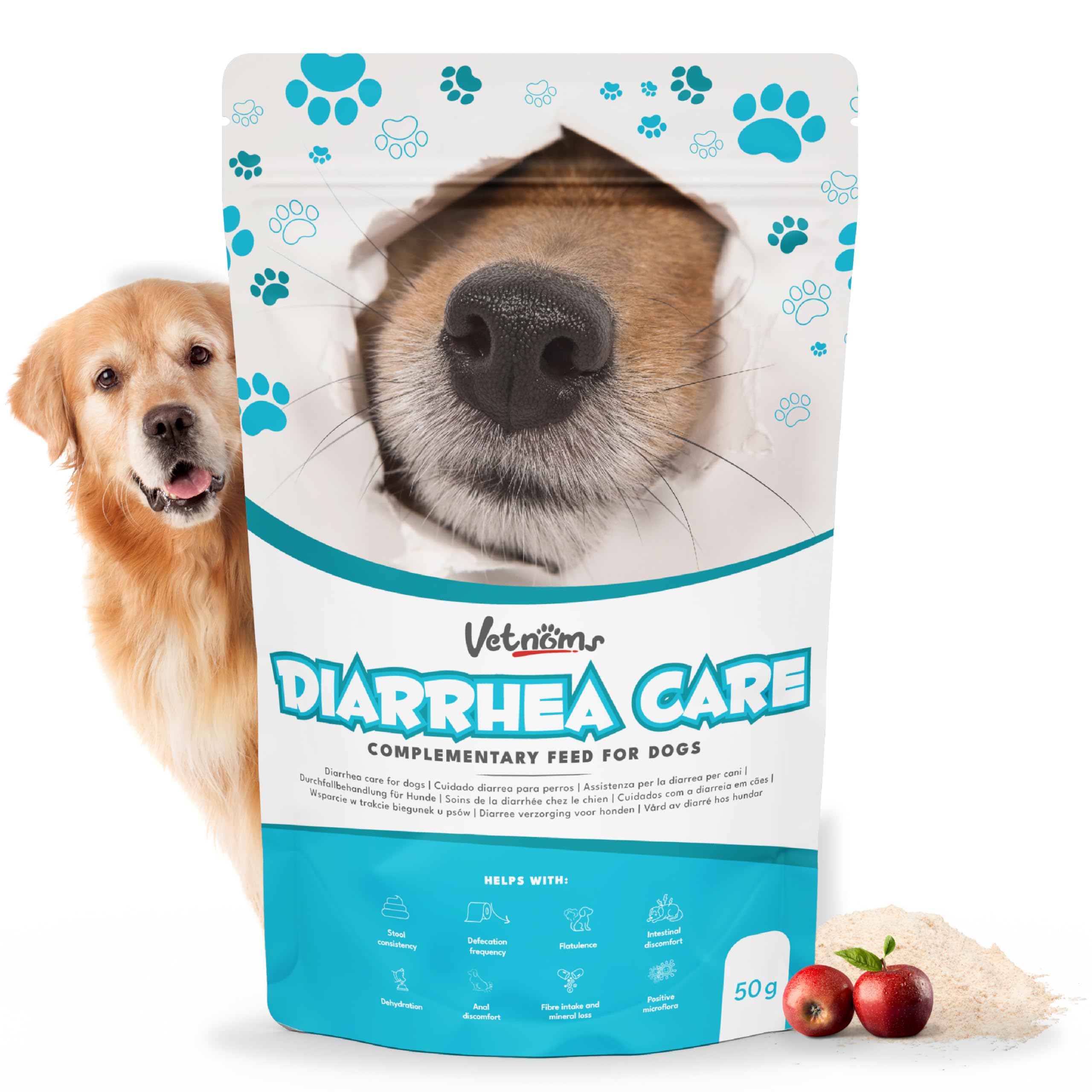 Poudre Anti Diarrhée Chien - Complement Alimentaire Chien 100% Naturel: Bentonite, Probiotiques Chien. Fibres et Minéraux pour Aider à Réduire la Diarrhée Chien.