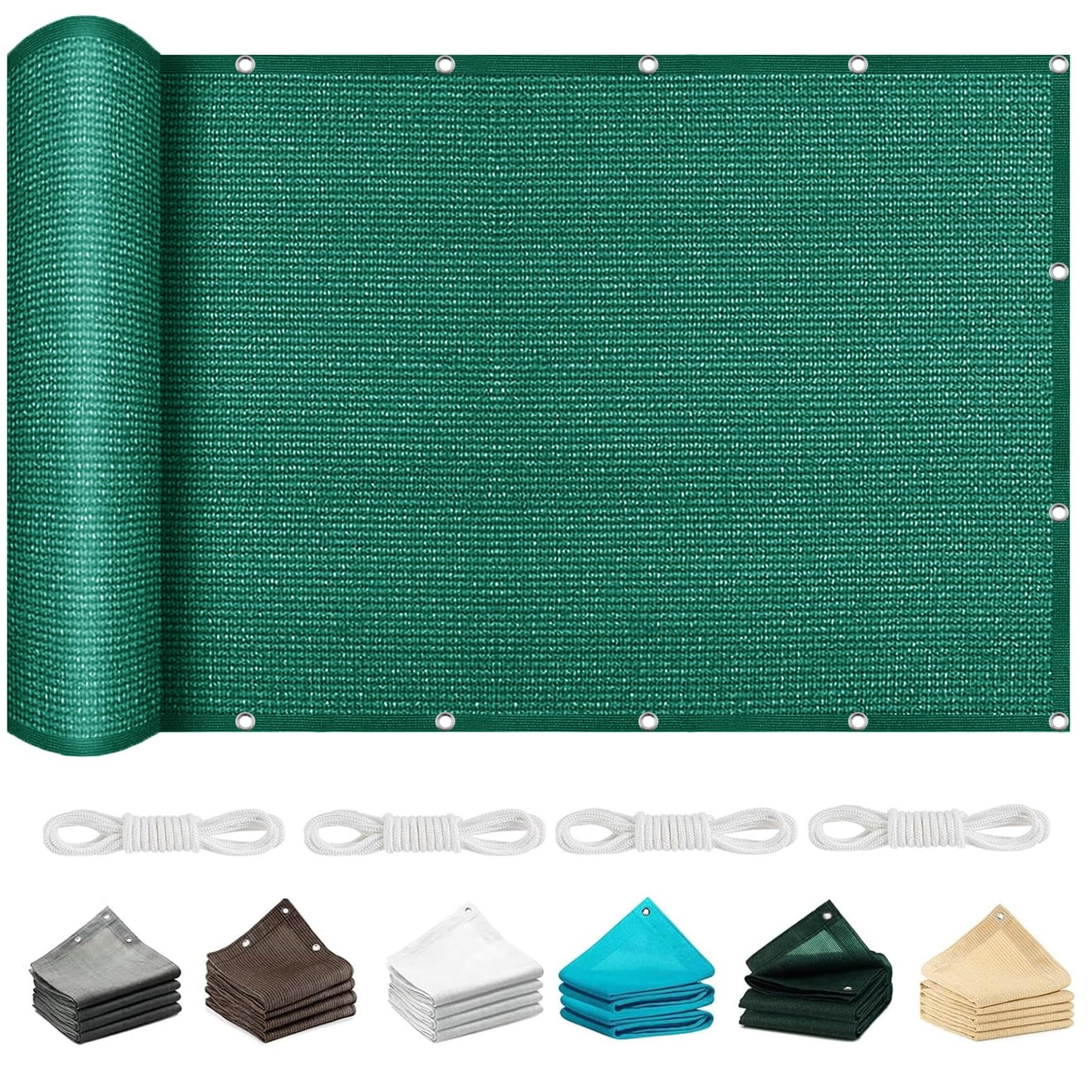 Taud d'ombrage vert foncé 30 x 900 cm pare-soleil en filet HDPE résistant pour extérieur