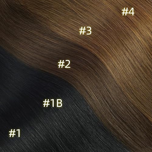 Miniatura 6 de Full Shine - Extensiones de clip de cabello humano, extensiones doble capa de cabello brasileño lacio - Color1, negro azabache, 7piezas, 4.2onzas