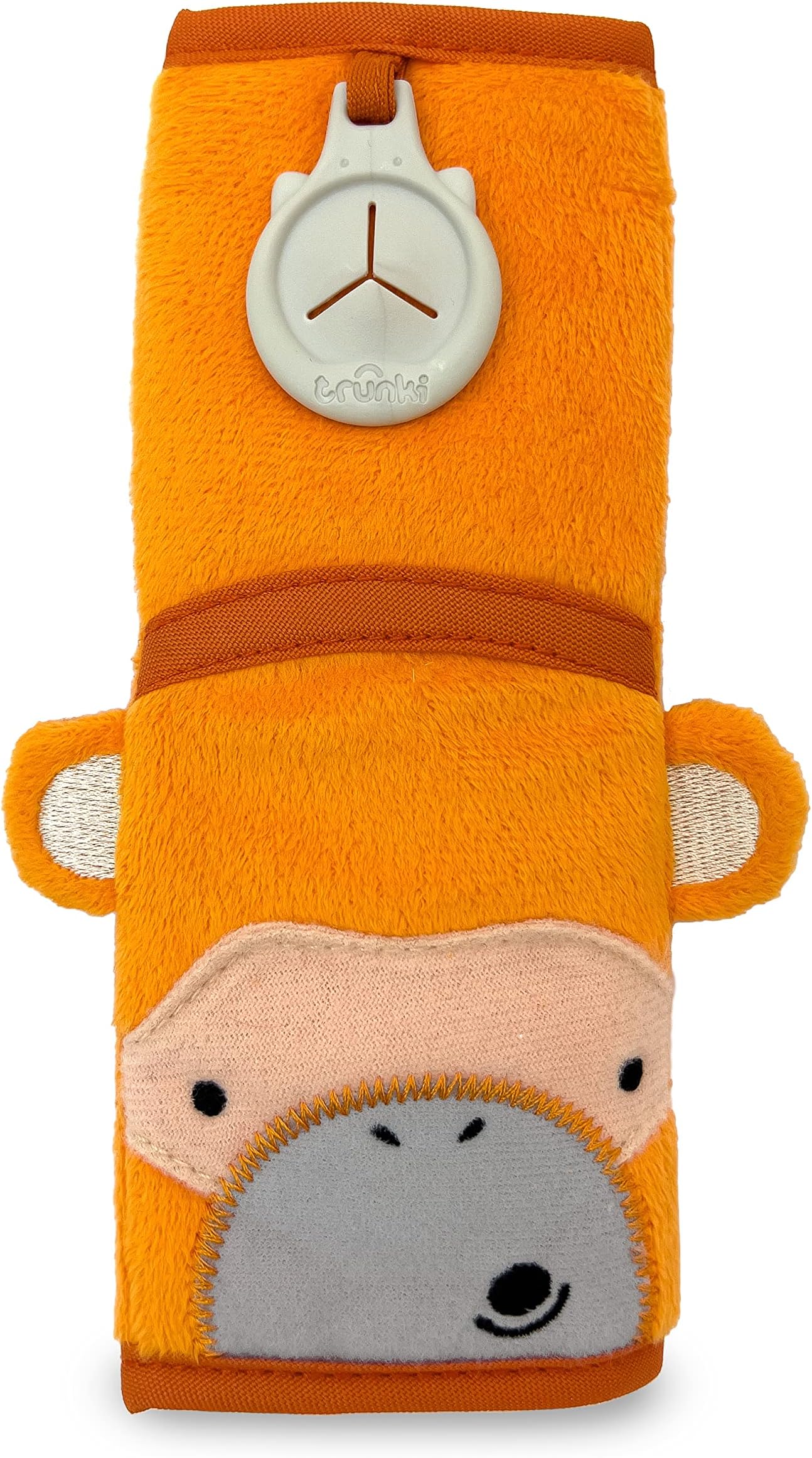Trunki Seat Belt Pads for Kids | Comfy Childrens Seatbelt Cover | for Car Seats and Pram - SnooziHedz Mylo Monkey (Orange)