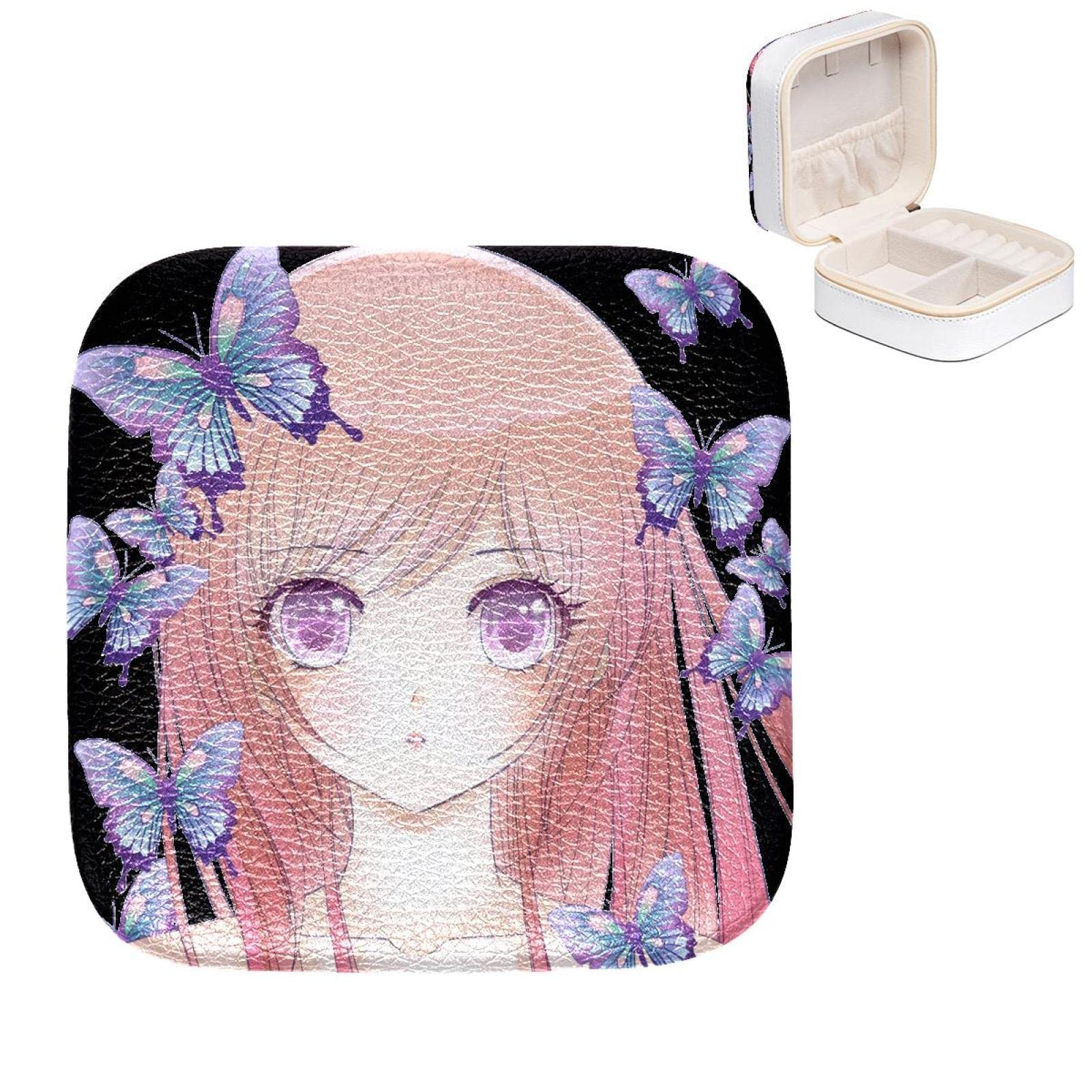 Boîte à bijoux papillon pour femme et fille : petit organisateur de bagues et boucles d'oreilles