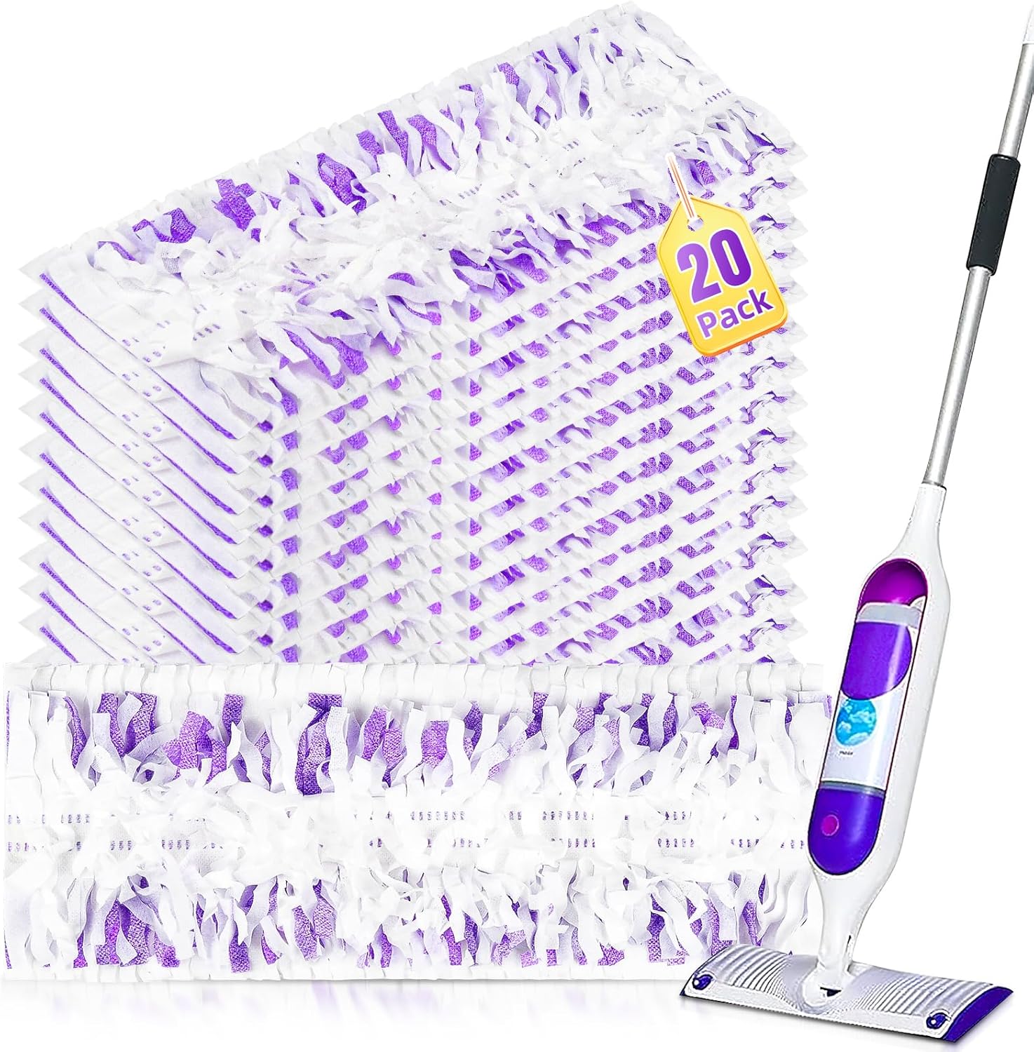 20 Pack Disposable Mopping Pad Refills for PowerMop Multi-Surface Mop Kit, Multi-Surface Mop Pad Refill for Power Mop for Cleaning Floors