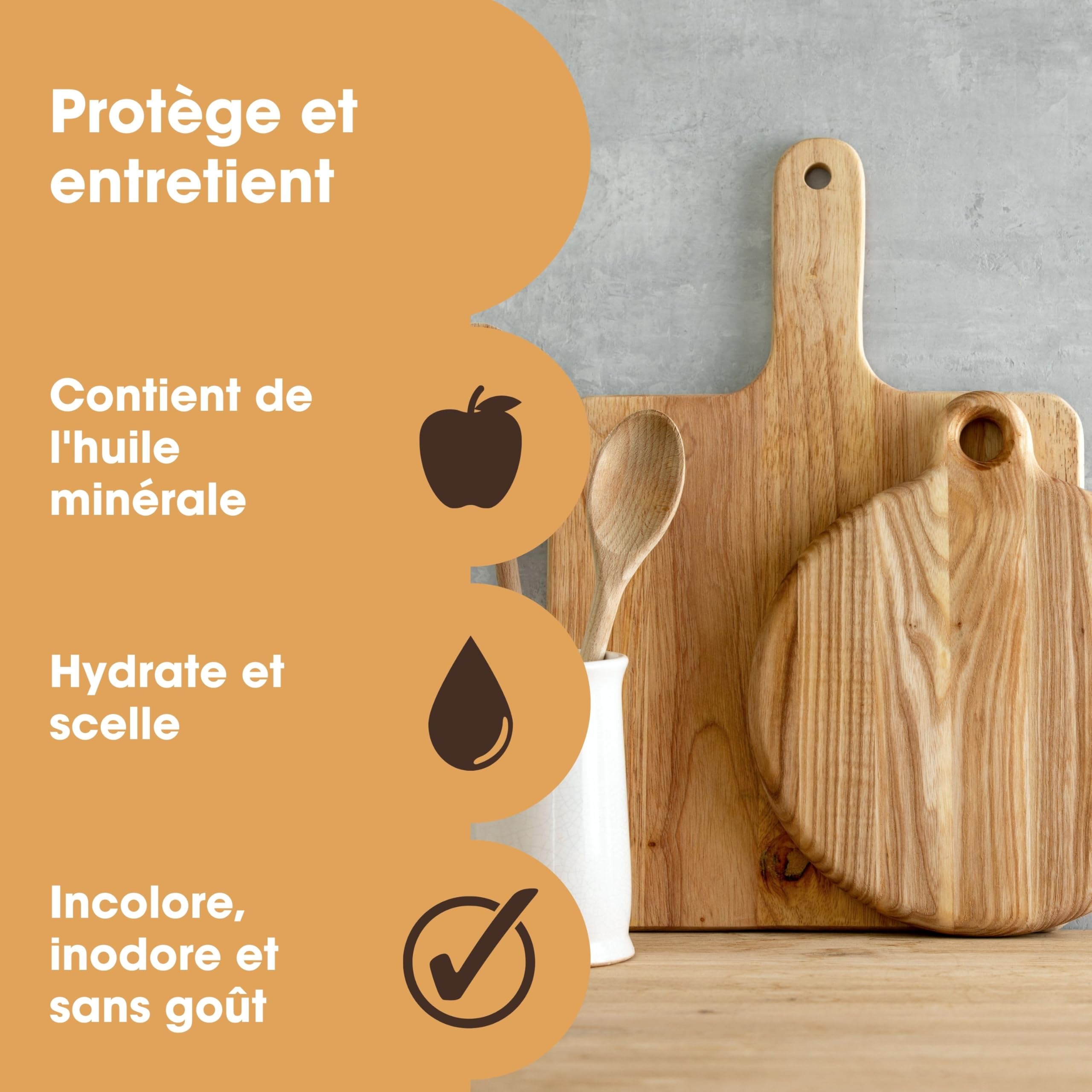 Furniture Clinic Conditionneur planche à découper huiles cires minérales alimentaire 500 ml