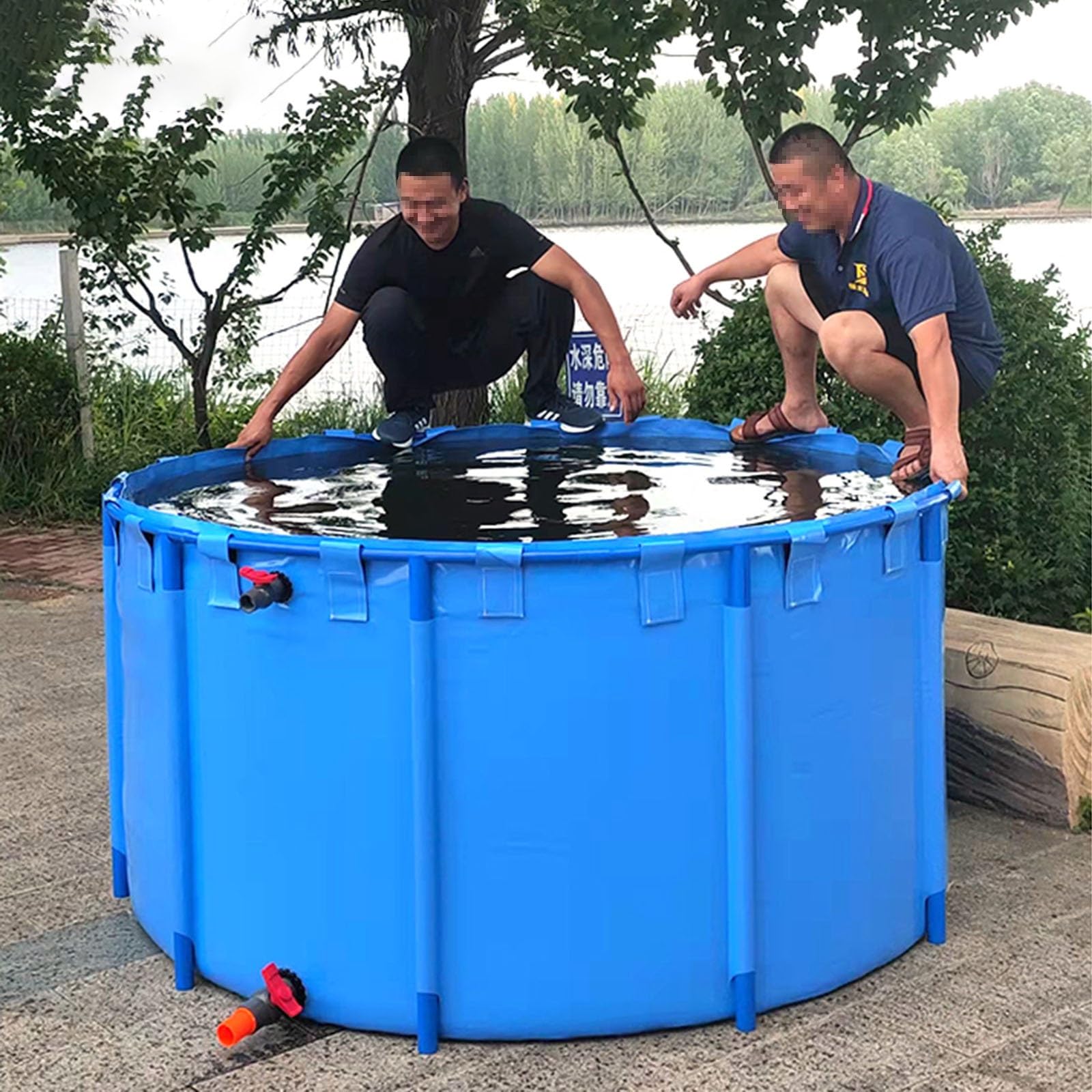 Set piscina fuori terra, resistente telaio rotondo per esterni, facile installazione con toppa di riparazione, capacità 4245 l, plastica dura resistente, ideale per il cortile
