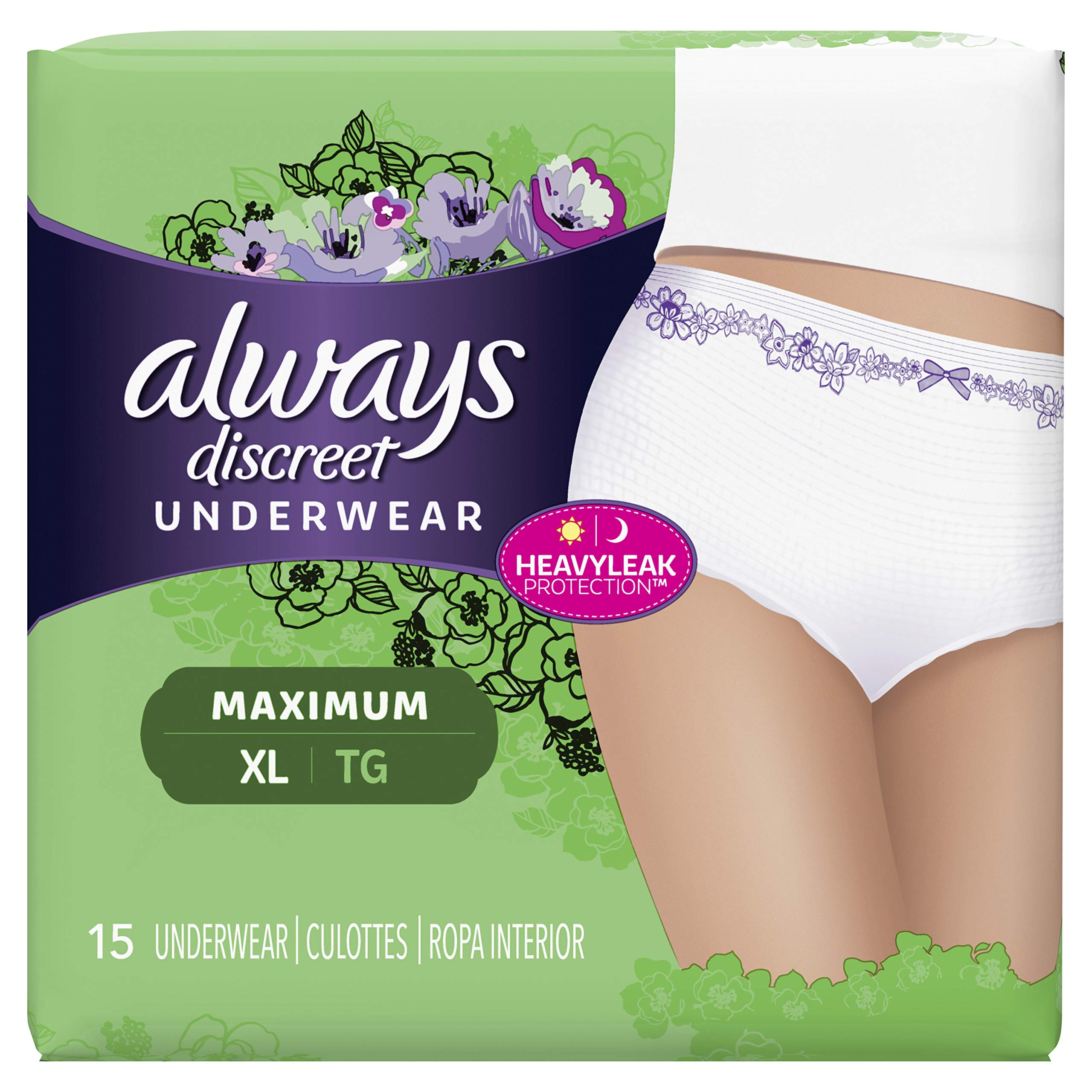 Always Discreet, Incontinence Underwear for Women, Maximum Classic Cut