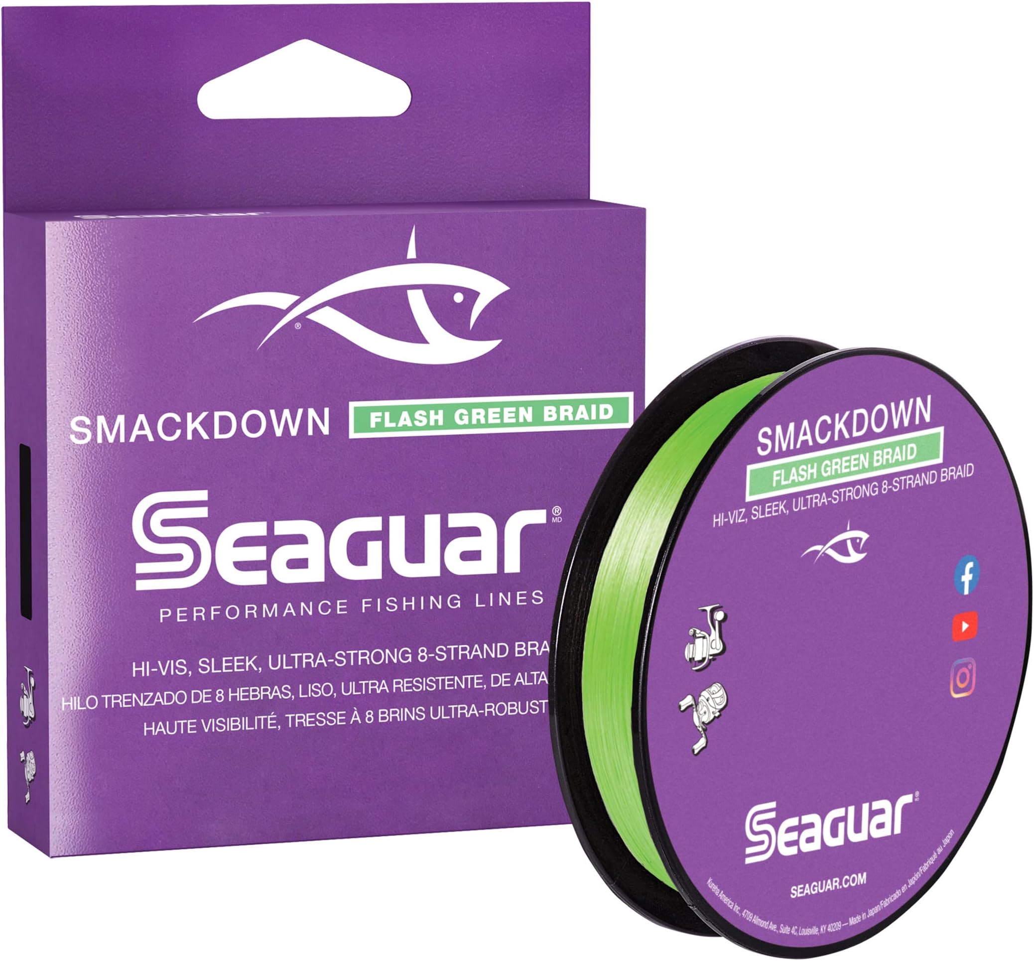 - Smackdown High Visibility Braided Fishing Line, Flash Green, Multiple Sizes