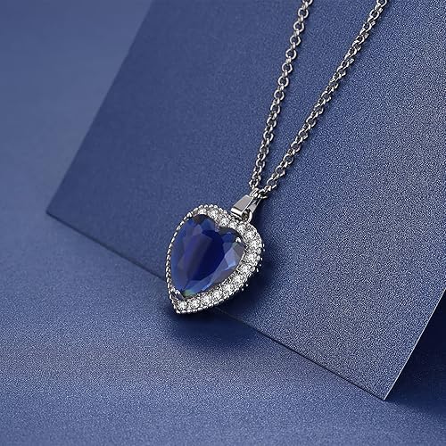 Vista 9 de AILUOR Titanic Heart of the Ocean Collar, collar de plata colgantes, joyería regalo del día de la madre