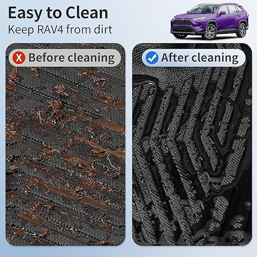 Miniatura 7 de Juego completo de 6 alfombrillas para Toyota RAV4 2024-2019 (incluye híbrido), para todo tipo de clima, accesorios para Toyota RAV4 2024-2019,