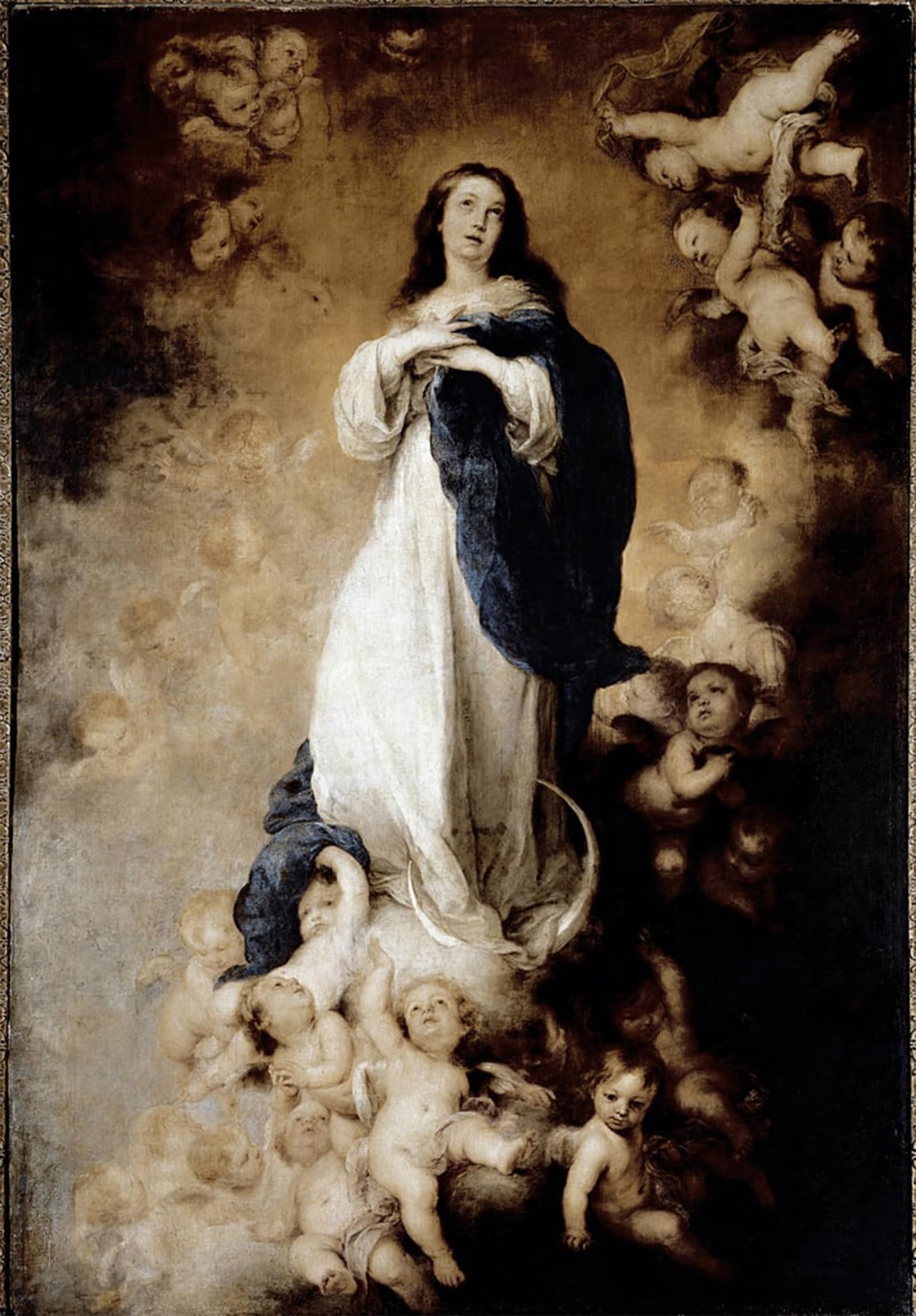 SERENDIPITP Vintage Picture Print on Canvas Wall Art Poster the Immaculate Conception or the Soult Immaculate Conception by Bartolomé Esteban Murillo Artwork Print Poster for Wall Decor 60x90cm
