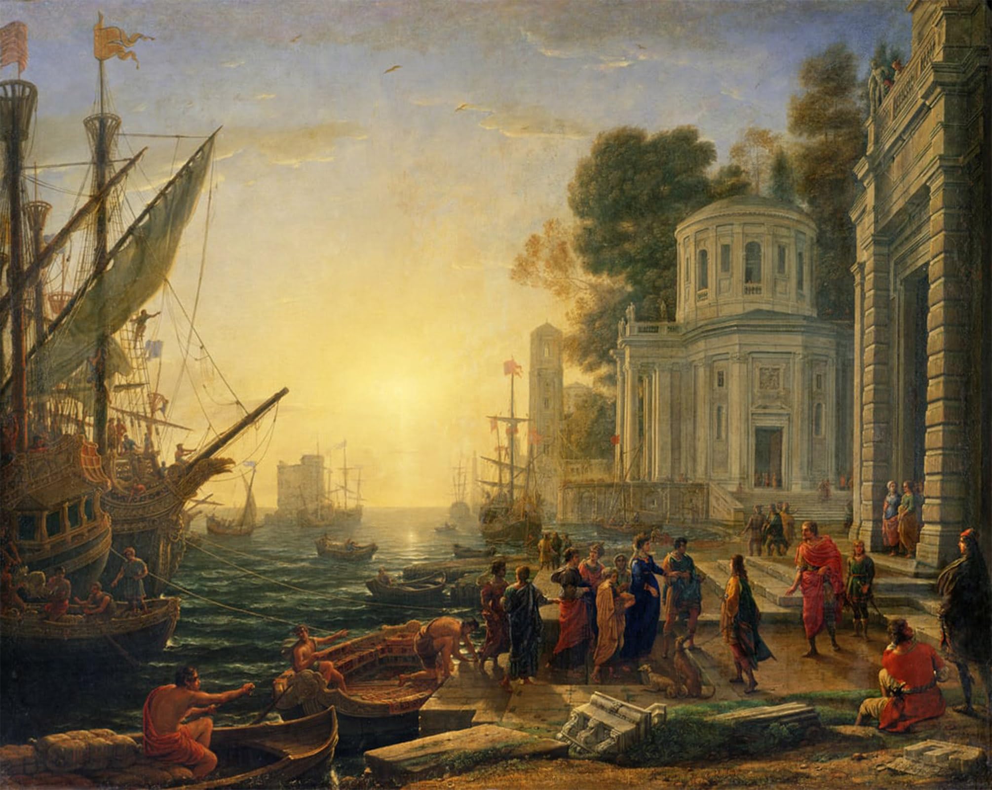 Posteriik No Frame Famous Print Pop Art Wall Art Graffiti Poster Disembarking At Tarsus By Claude Lorrain Art Prints For Home Decor 60X90cm