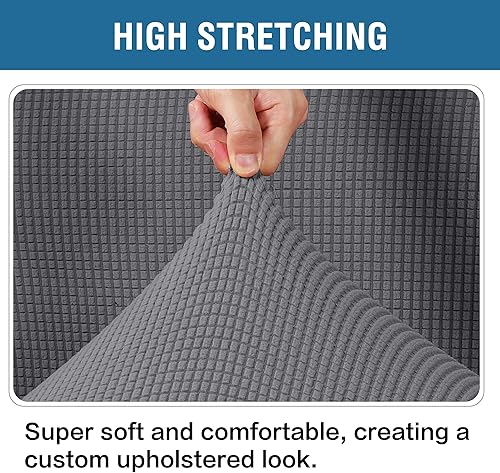 Vista 220 de H.VERSAILTEX Funda otomana elástica, funda otomana redonda, cubierta de almacenamiento otomana, funda protectora de muebles para reposapiés, ajuste