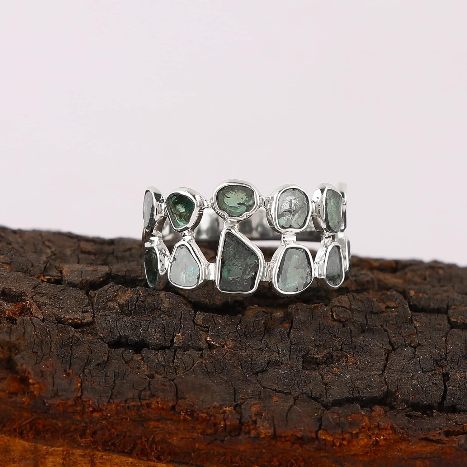 925 Sterling Silver Ring, Genuine Polki Diamond Ring, Plain Slice Blue Diamond, Boho Jewelry Birthday Promise Victorian Wedding Handmade Ring | Gift for Women - Image 5