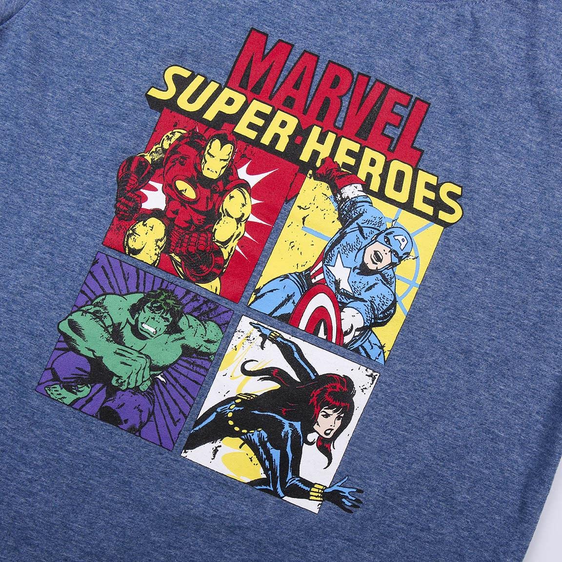 CERDÁ LIFE'S LITTLE MOMENTS Zestaw dla chłopców Superbohaterowie (zestaw szortów + T-shirtów), odzież dziecięca, 100% bawełna, kostium Marvel dla dzieci, ciemnoniebieski, normalny, granatowy, jeden