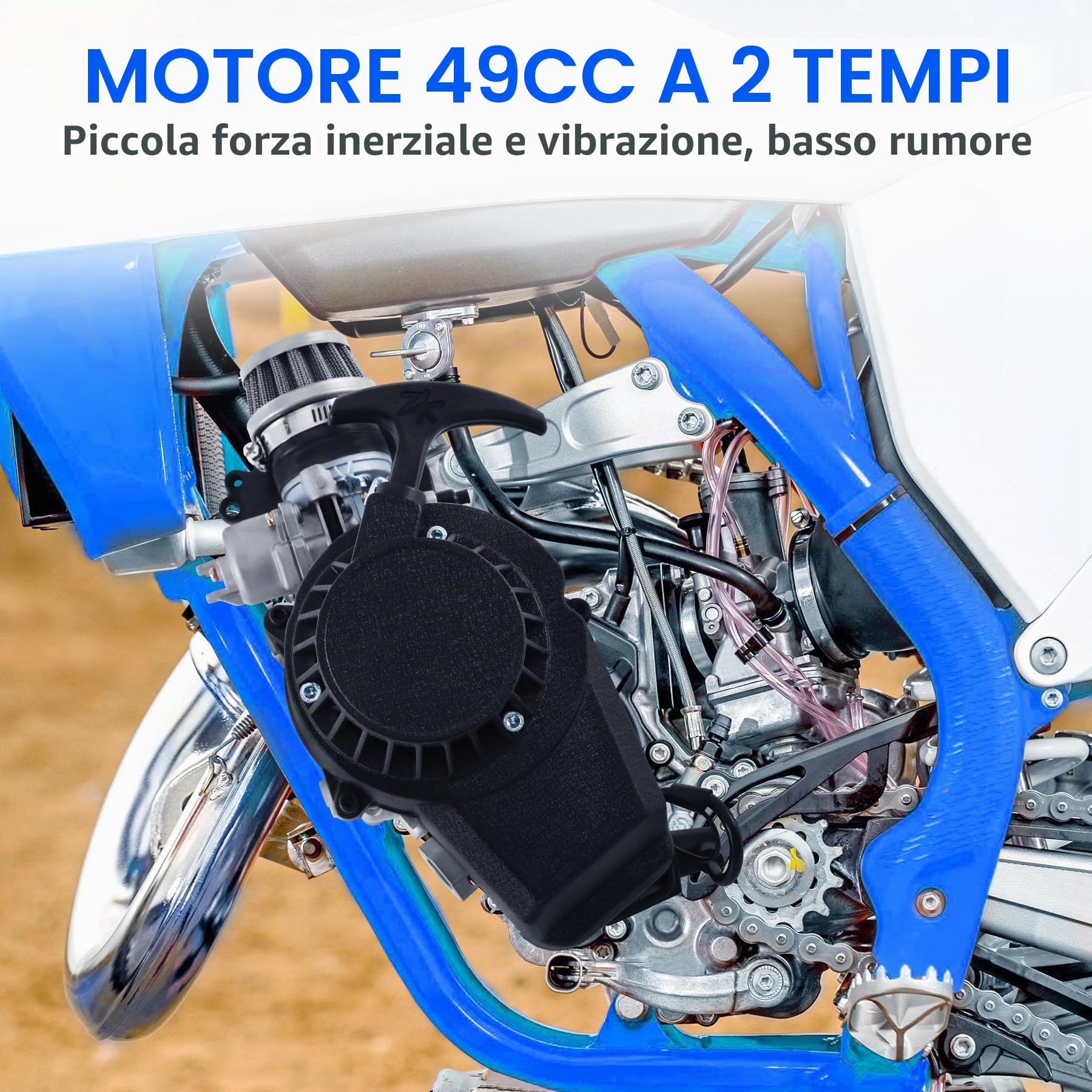 Samger Motore da 49 cc, 50 cc, motore a 2 tempi, dirt bike, cross, mini ATV quad, carburatore