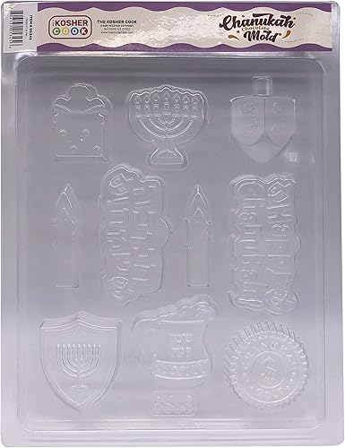Moldes de chocolate de Hanukkah  Dreidel y Menorah en forma de moldes de plástico para chocolate  Chanukah variadas formas, menorá y molde Dreidel