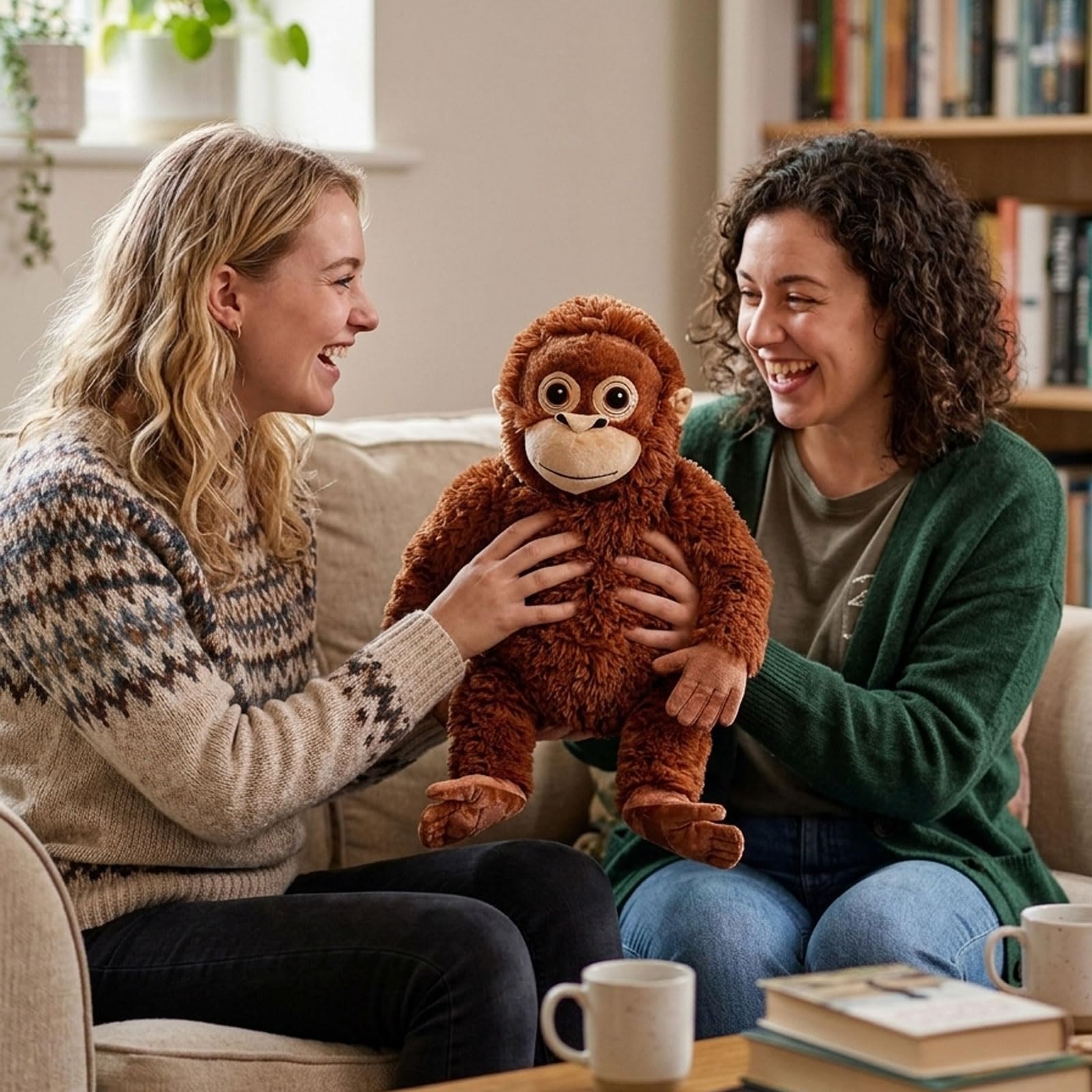 Punch Monkey Plush Stuffed Animal, 66cm Soft Orangutan Home Car Decoration for Adult Fans — view 5