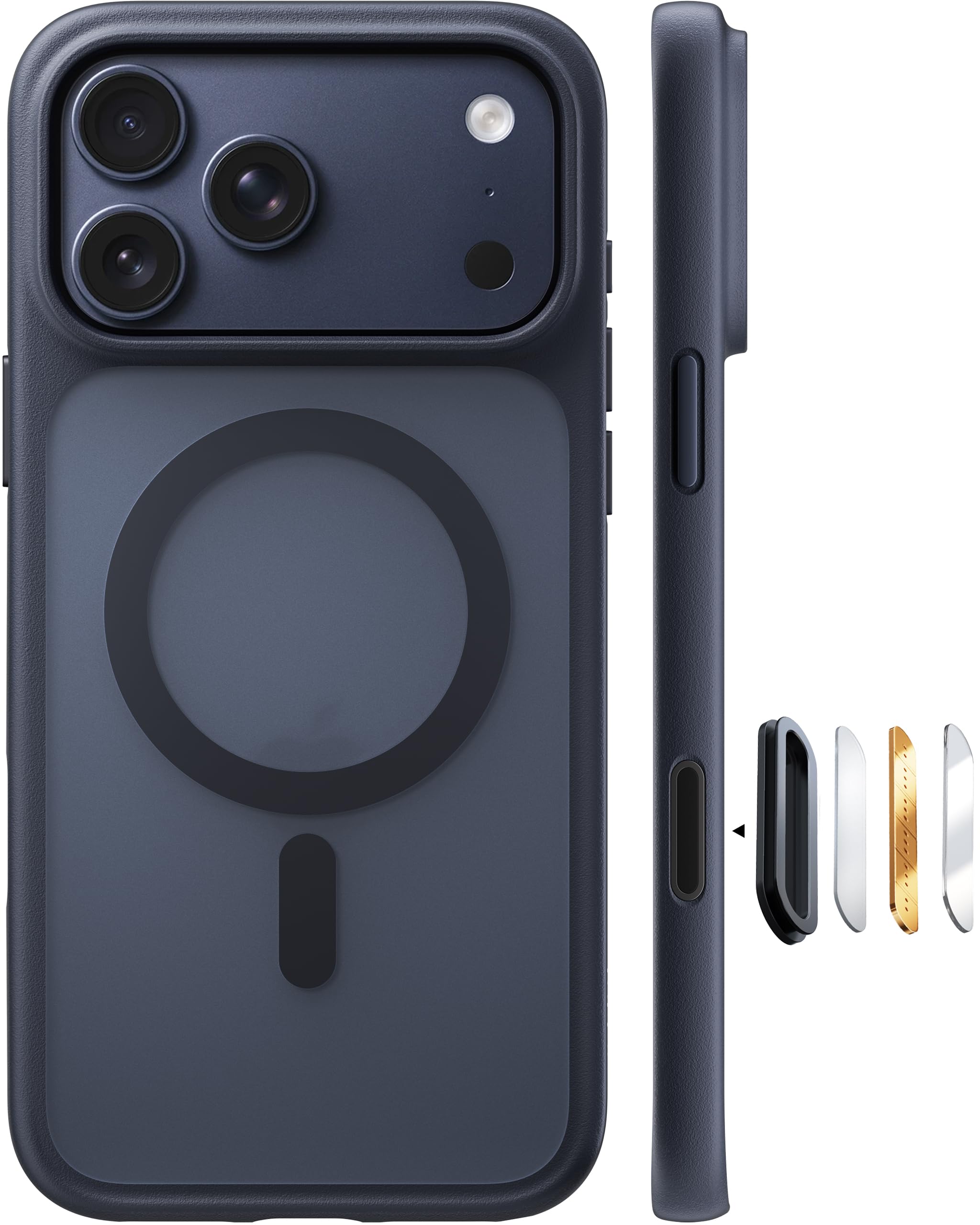 TORRAS Magnetic Shockproof for iPhone 17 Pro Case, Camera Control, Compatible with MagSafe, Military-Grade Protection, Stronger Slim Translucent Phone Case for iPhone 17 Pro, Black