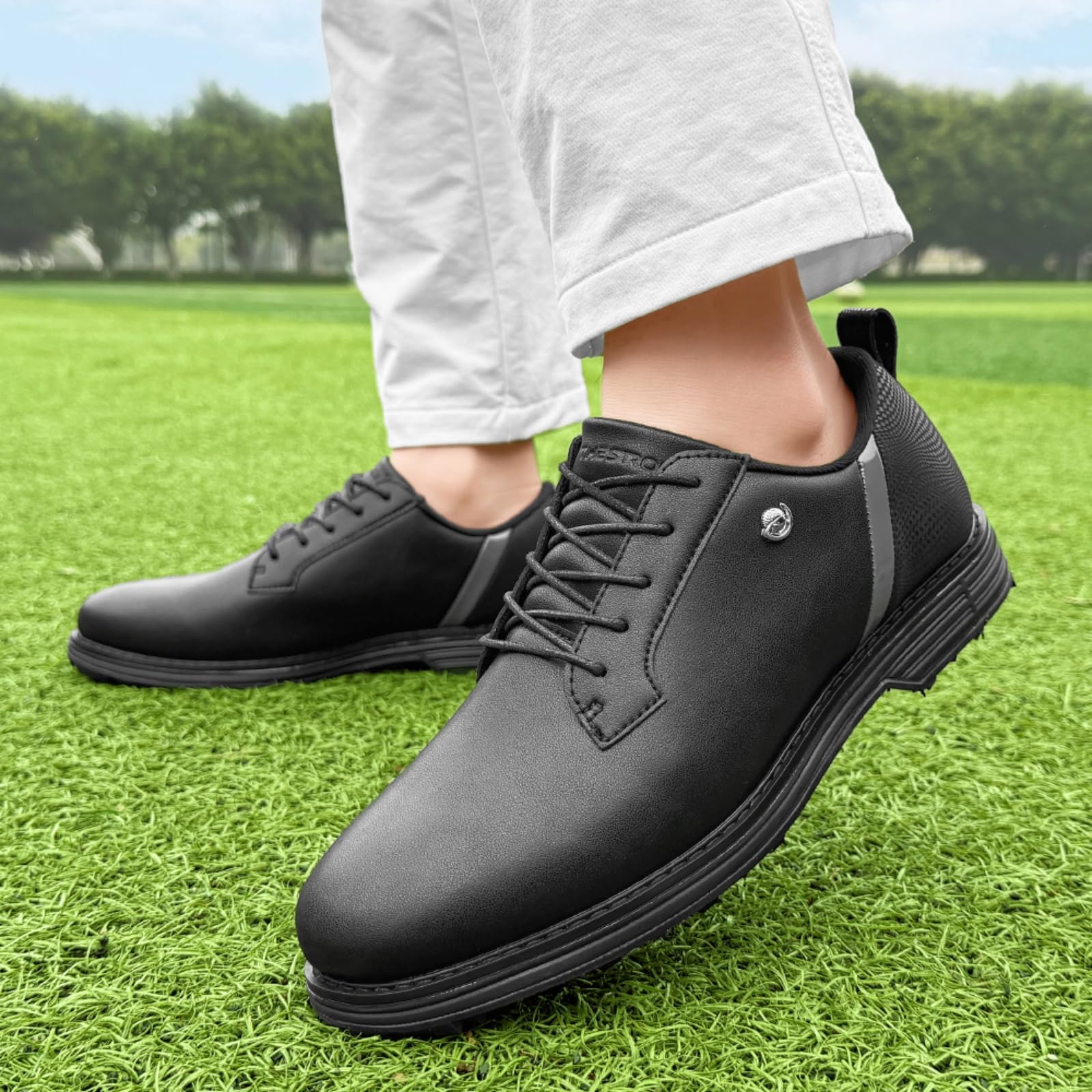 Męskie buty golfowe bezkolcowe codzienne wodoodporne antypoślizgowe do ćwiczeń na świeżym powietrzu do chodzenia