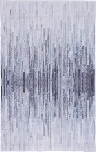 Safavieh Alfombra de área de la colección Faux Hide - 9 x 12 pies, color marfil y gris claro, diseño rústico, no desprende pelusa y de fácil