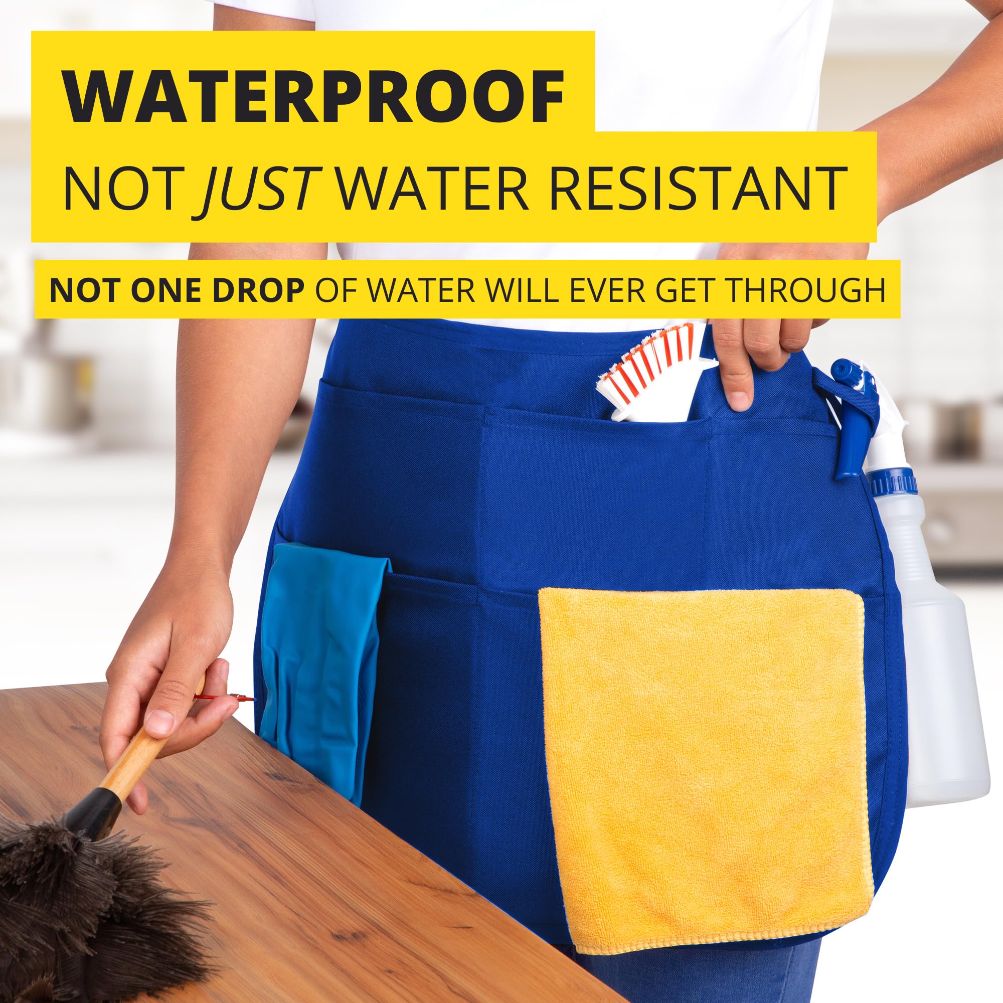 SupplyMaid Pocket Waterproof Professional Cleaning Apron. Made for Pro Cleaners. Like a Cleaning Caddy Around Your Waist (Royal Blue - Image 4