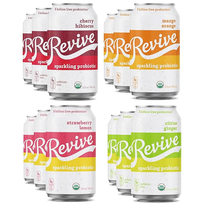 Buy Revive Organic Sparkling Probiotic Seltzer Classic Variety 12Pack