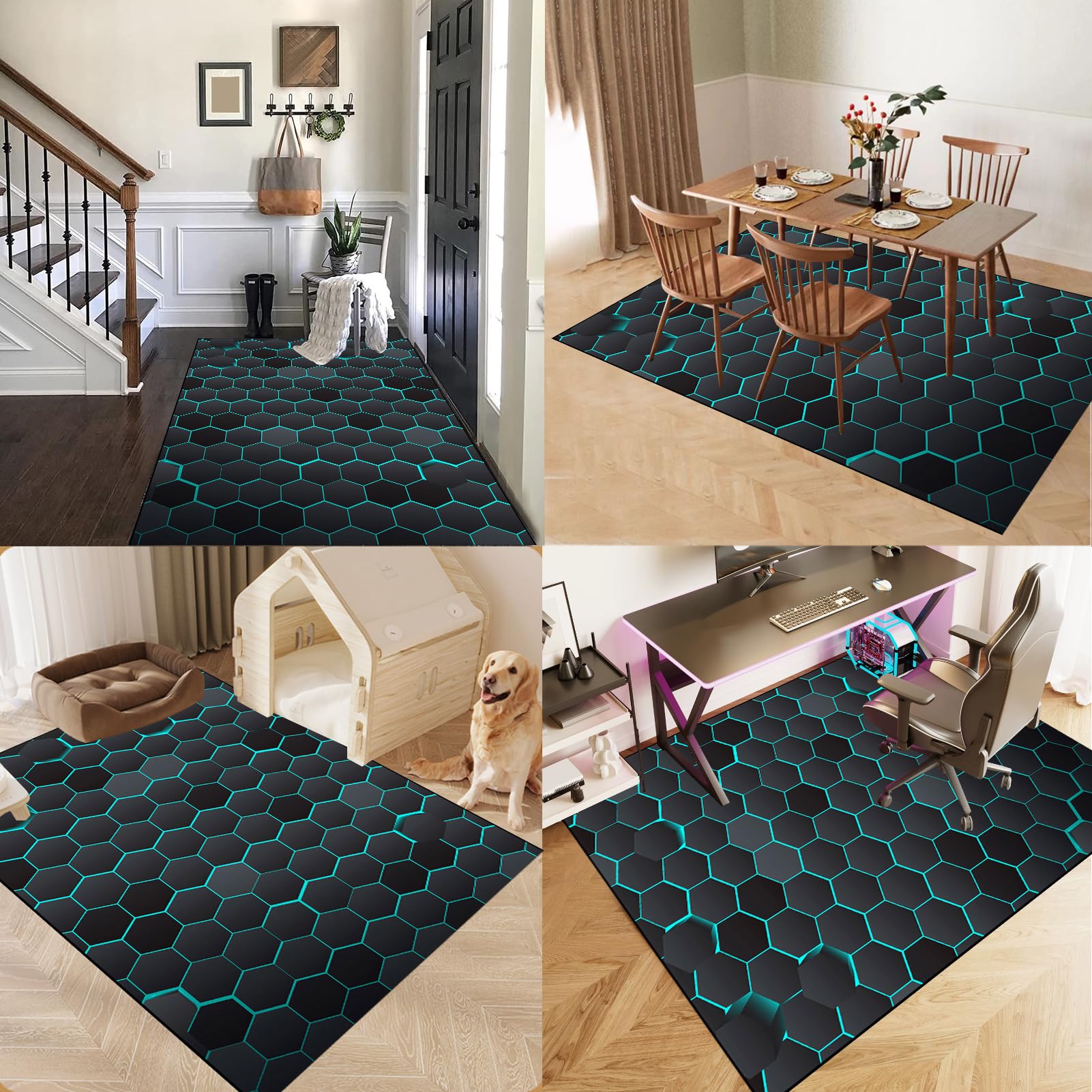 Alfombra Silla Gaming, Alfombrilla para Silla de Oficina Gaming, Alfombrilla Protectora para Suelos Duros, Alfombras para Sillas de Ruedas, Alfombra Silla de Ordenador Antideslizante 130 x 150 cm
