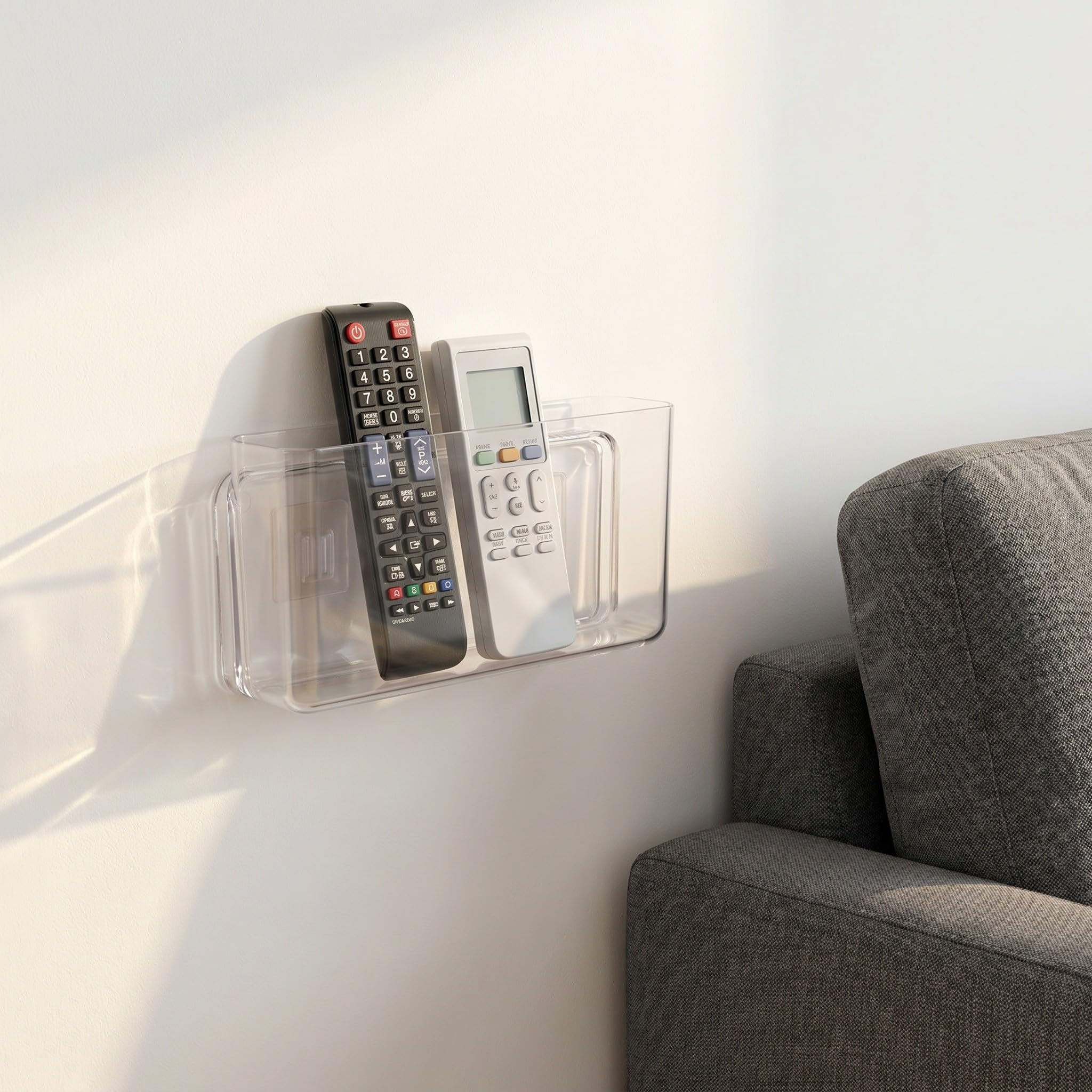 Toddmomy 4 soportes de pared para mandos a distancia, caja organizadora adhesiva para controladores, estuche de pared para bolígrafos para el hogar, la oficina y la escuela.
