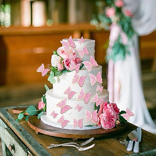 Miniatura 5 de 30 adornos de mariposa para tartas 3D moradas y doradas, decoración de pasteles de fiesta de cumpleaños, suministros para aniversario, boda, fiesta,