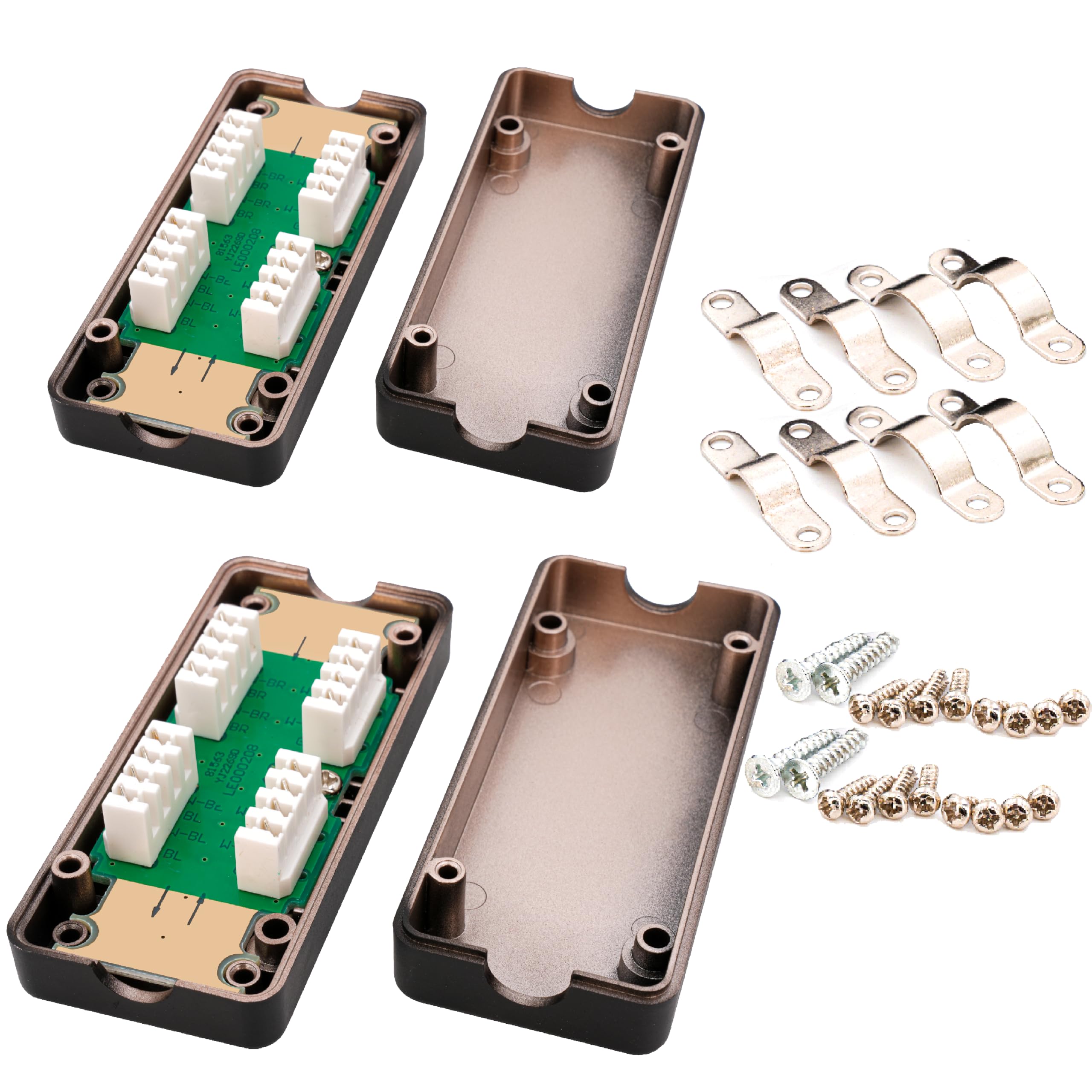 BIGtec CAT.7 LSA Verbinder 2 Stück Connection Box für Verlegekabel Netzwerkkabel Verbindungsmodul Verbindungsstück für Kabel CAT.5 CAT.6 CAT.7 geschirmtes Gehäuse Installationskabel