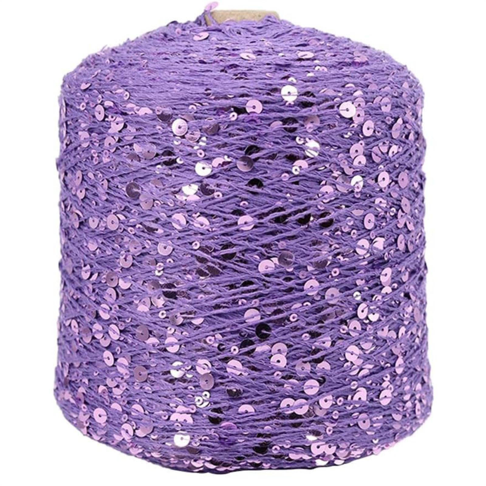 Cotton Yarn 50G Sparkle Yarn 140M Cotton Yarn 6Mm+3Mm Lame Yarn Sequin Theread Accessories Art Yarn 2Pc A-1
