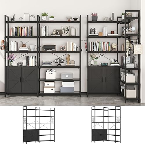 Semoic Estanterías y estanterías arqueadas Estantería abierta grande de 5 niveles triple ancha, estantería Etagere con estante de exhibición para