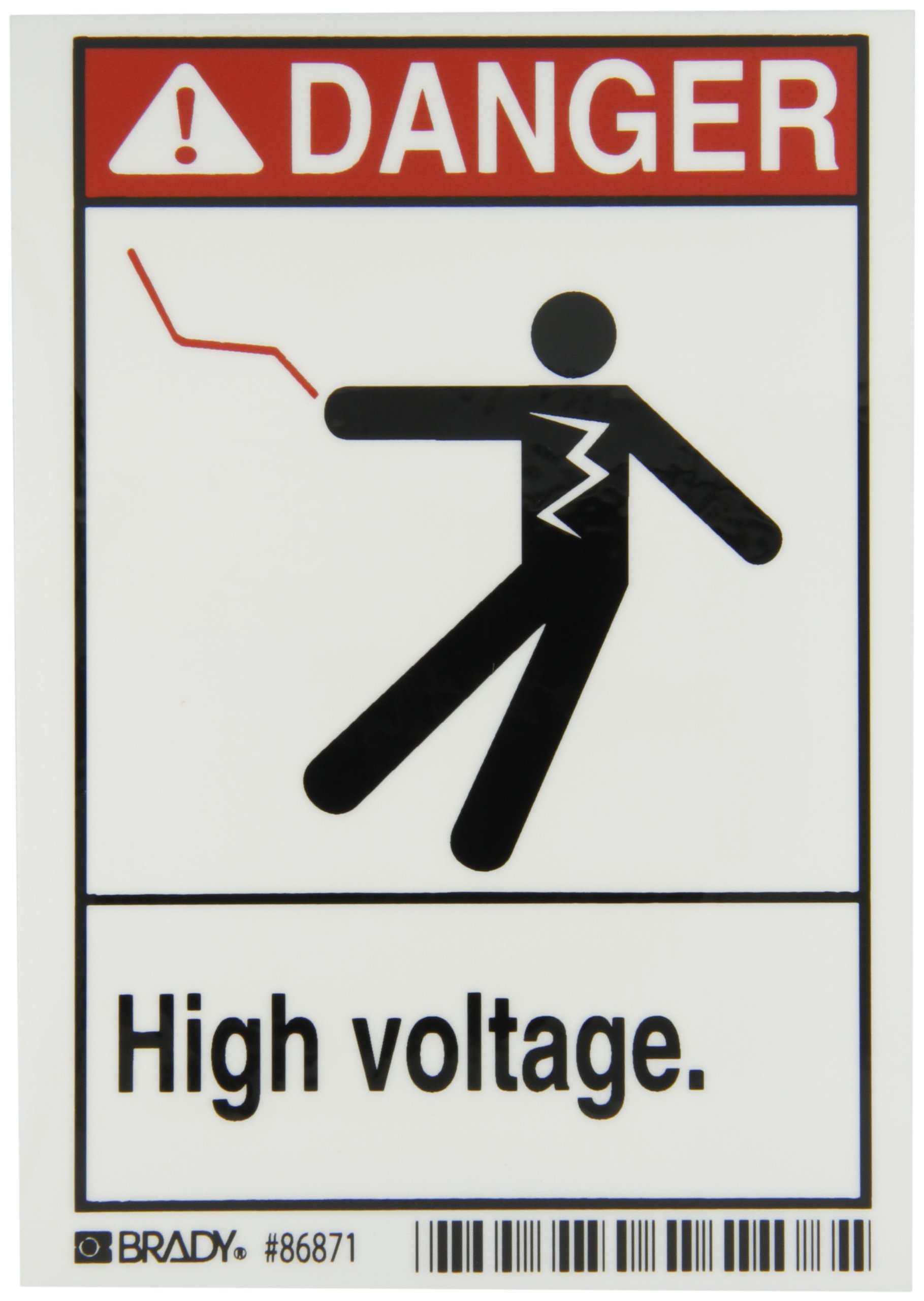 Signalétique High Voltage Brady 86871 pour la prévention des risques