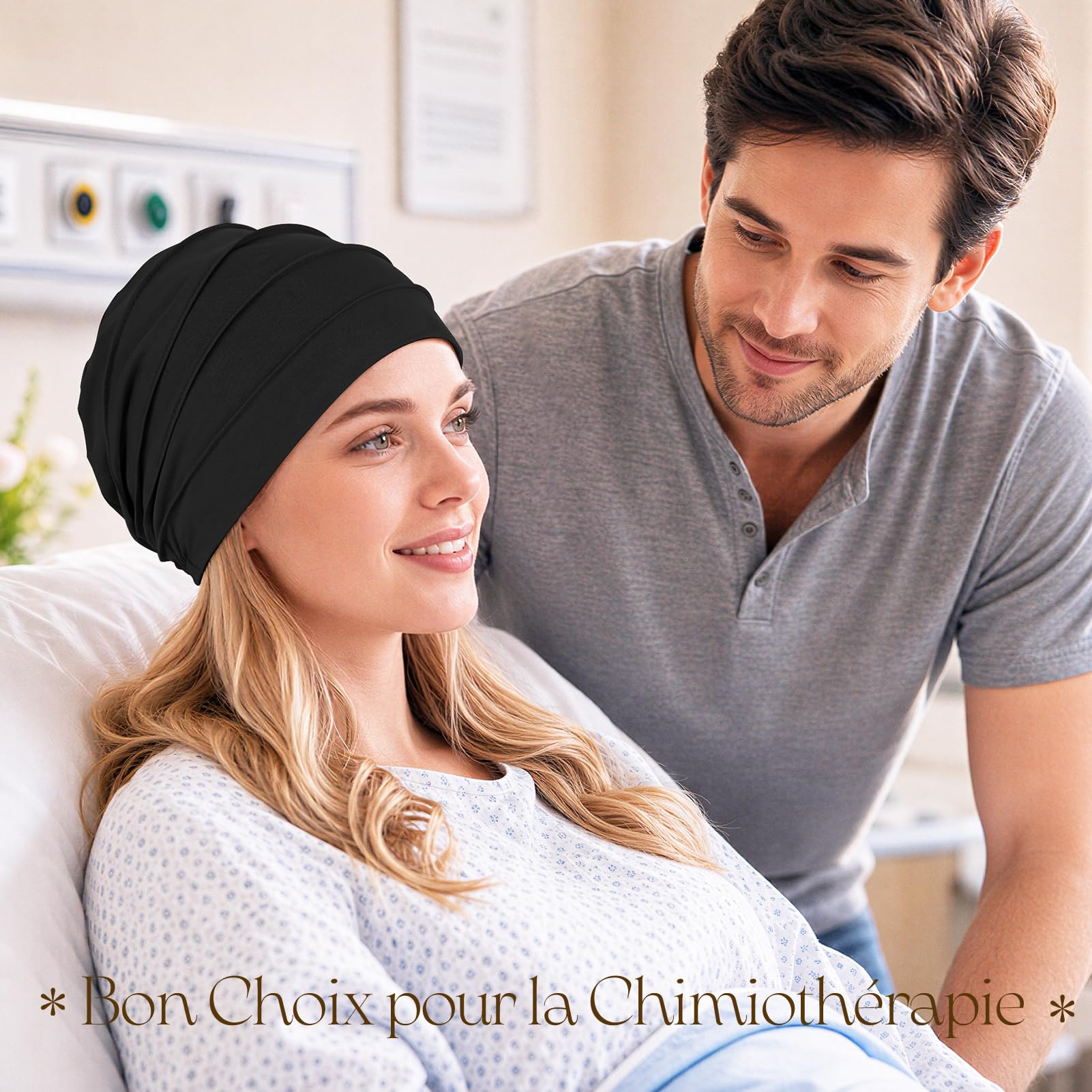 Kiiwah Bonnet Chimio Femme, Élastique Turban avec Doublure en Satin Unisexe Respirant Turban Doux Casquette Chimio Femme Bonnet en Satin de Nuit pour Les Loisirs, Le Sport, Le Travail
