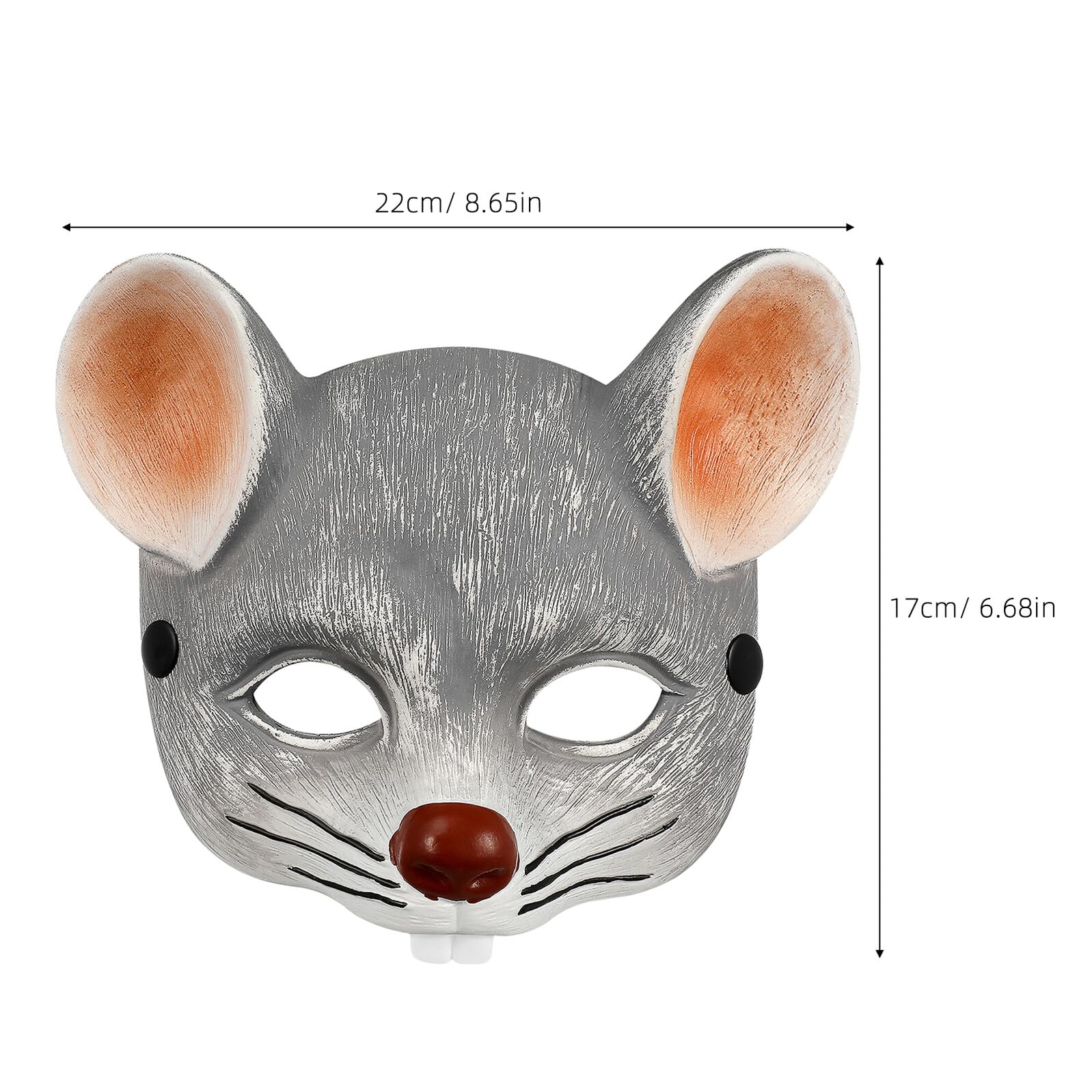 3 Pezzi Maschere a Forma di Roditore in Schiuma PU Grigio Chiaro Grigio Scuro Marrone per Adulti Maschere Realistiche per Carnevale Halloween Feste in Maschera e Cosplay