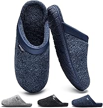 WateLves Men's Slippers Felt Slippers Warm Memory Foam Non-Slip for Indoor and Outdoor Use